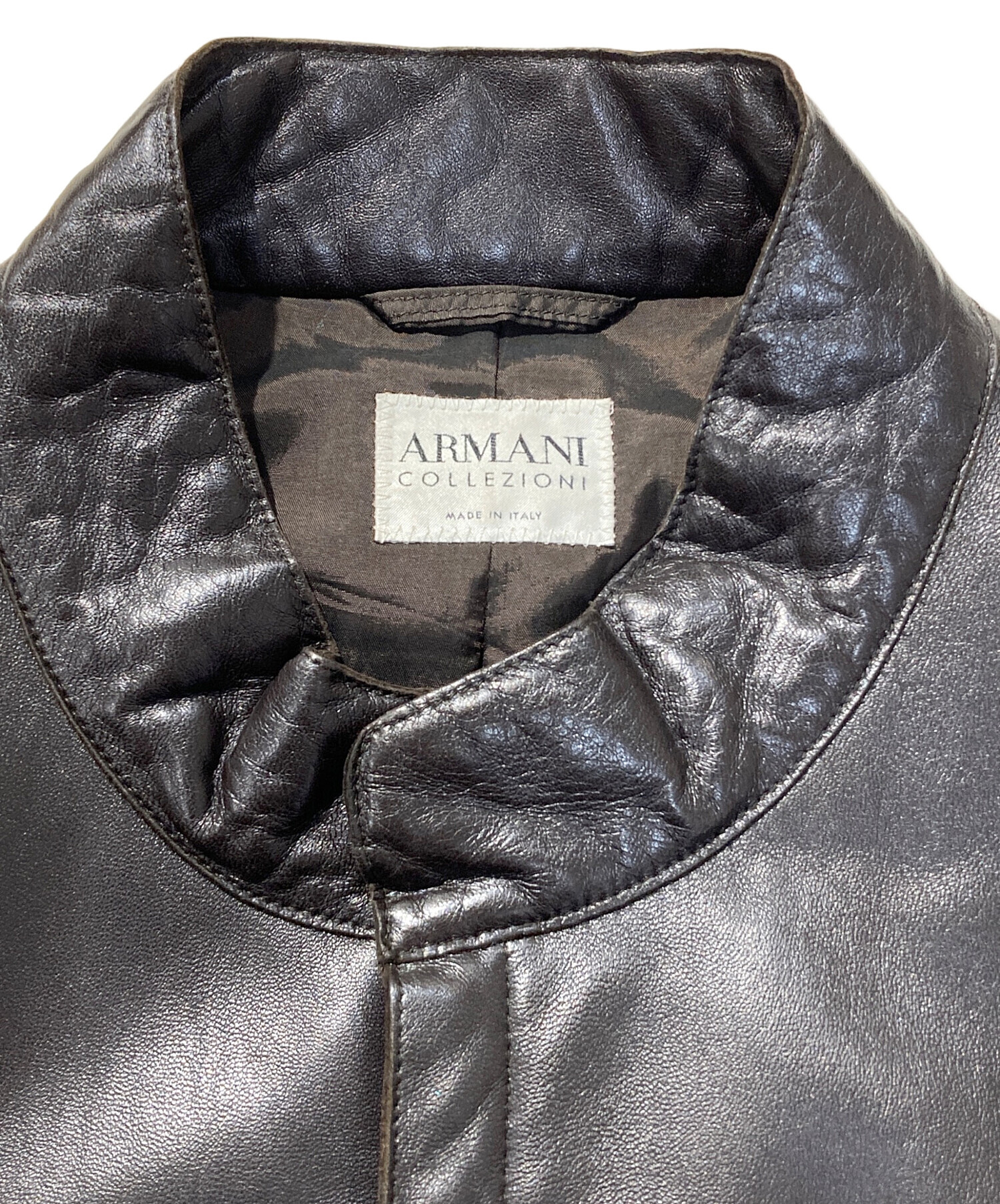 再季節外にて格安最終値下げ！アルマーニコレツォーニラムスキン レザージャケット 中古・古着通販】ARMANI COLLEZIONI (アルマーニ コレツィオーニ