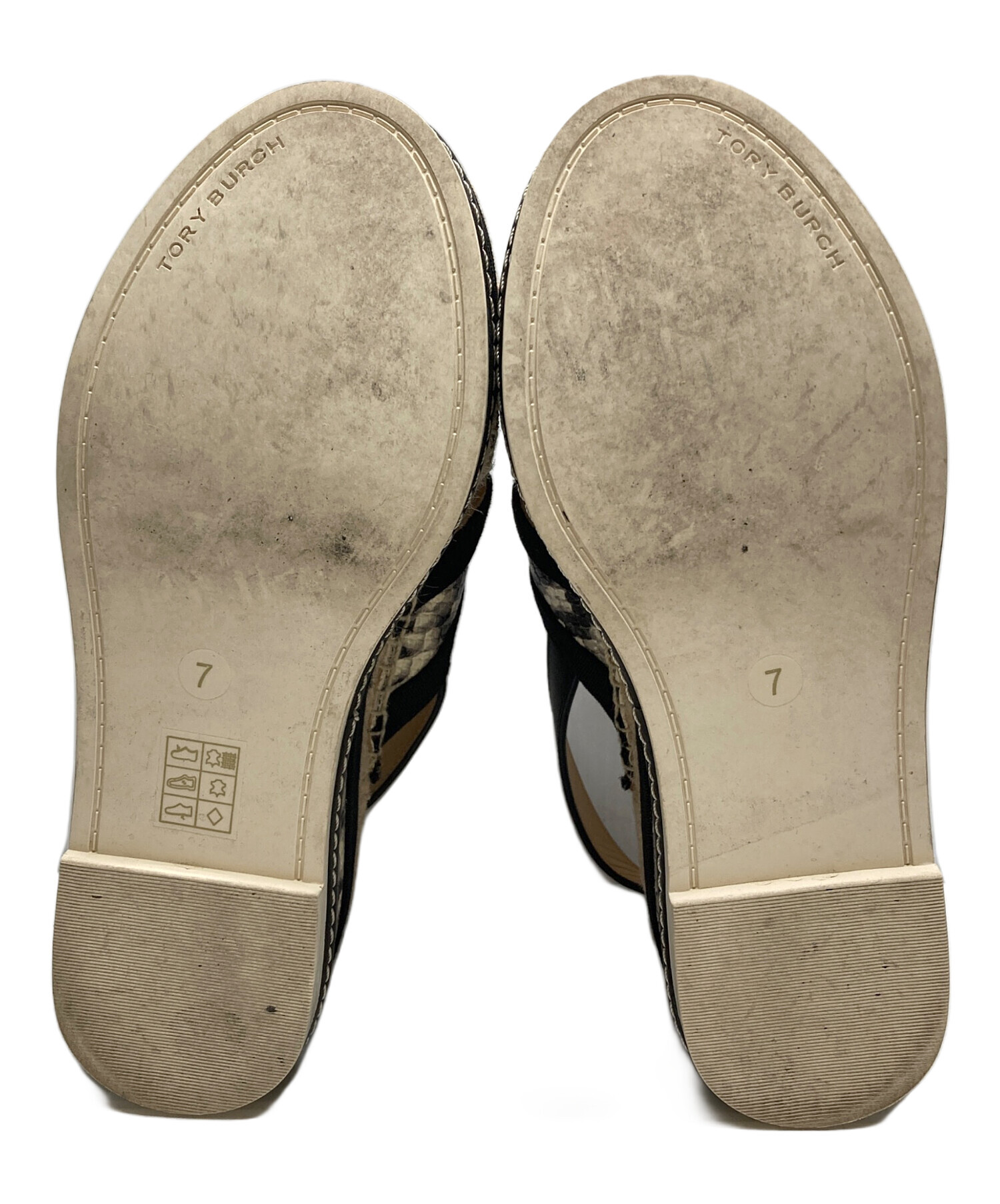 中古・古着通販】TORY BURCH (トリーバーチ) レザー切替エスパドリーユ
