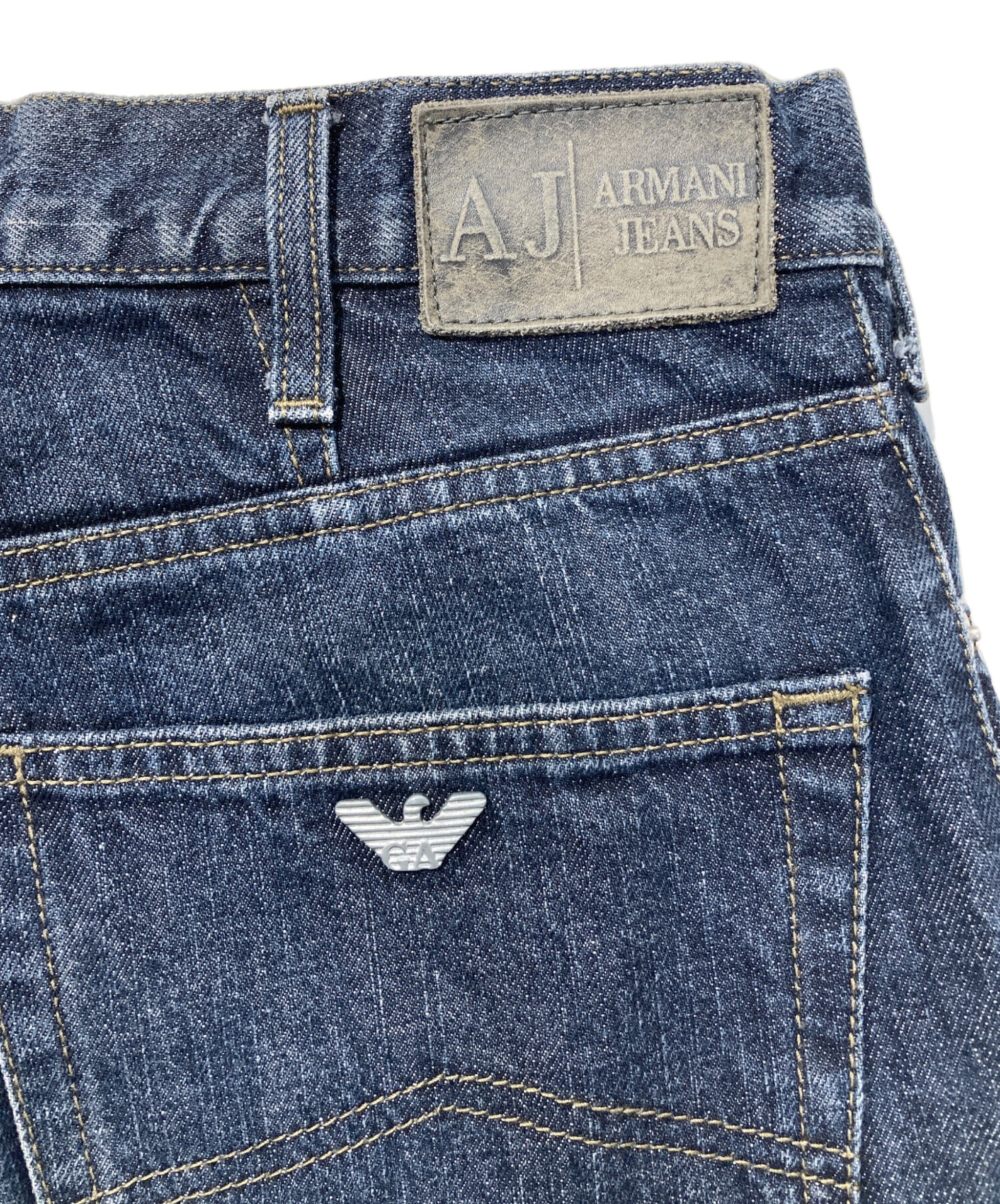 未使用・タグ付◆ARMANI JEANS ダメージ加工 ストレート デニムパンツ 中古・古着通販】ARMANI JEANS (アルマーニジーンズ) ストレートデニム