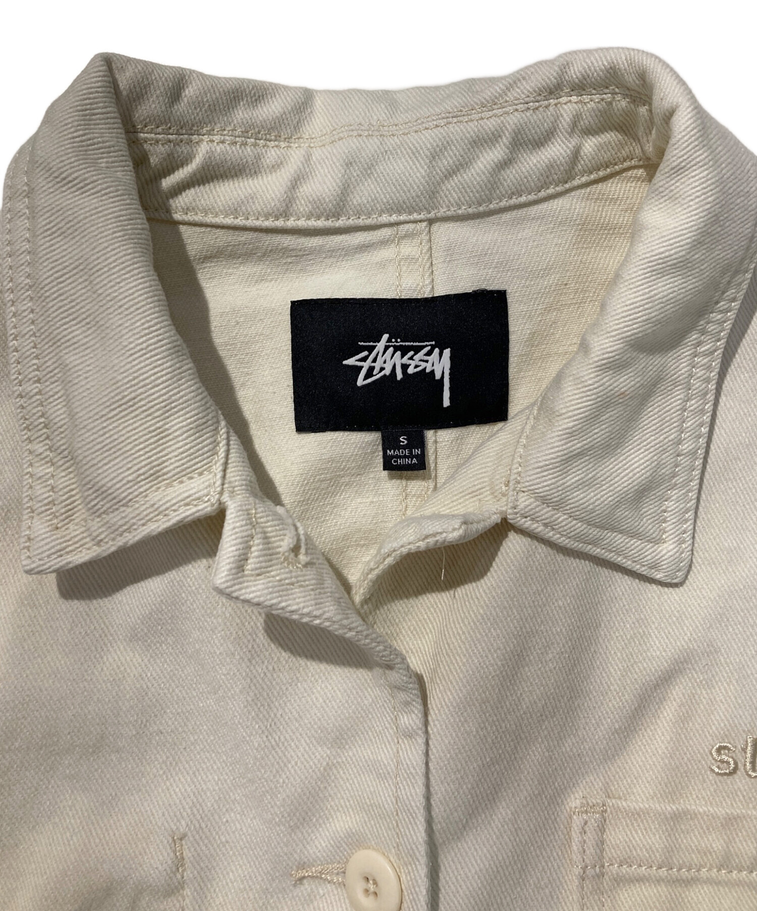 中古・古着通販】stussy (ステューシー) デニムカバーオール ホワイト