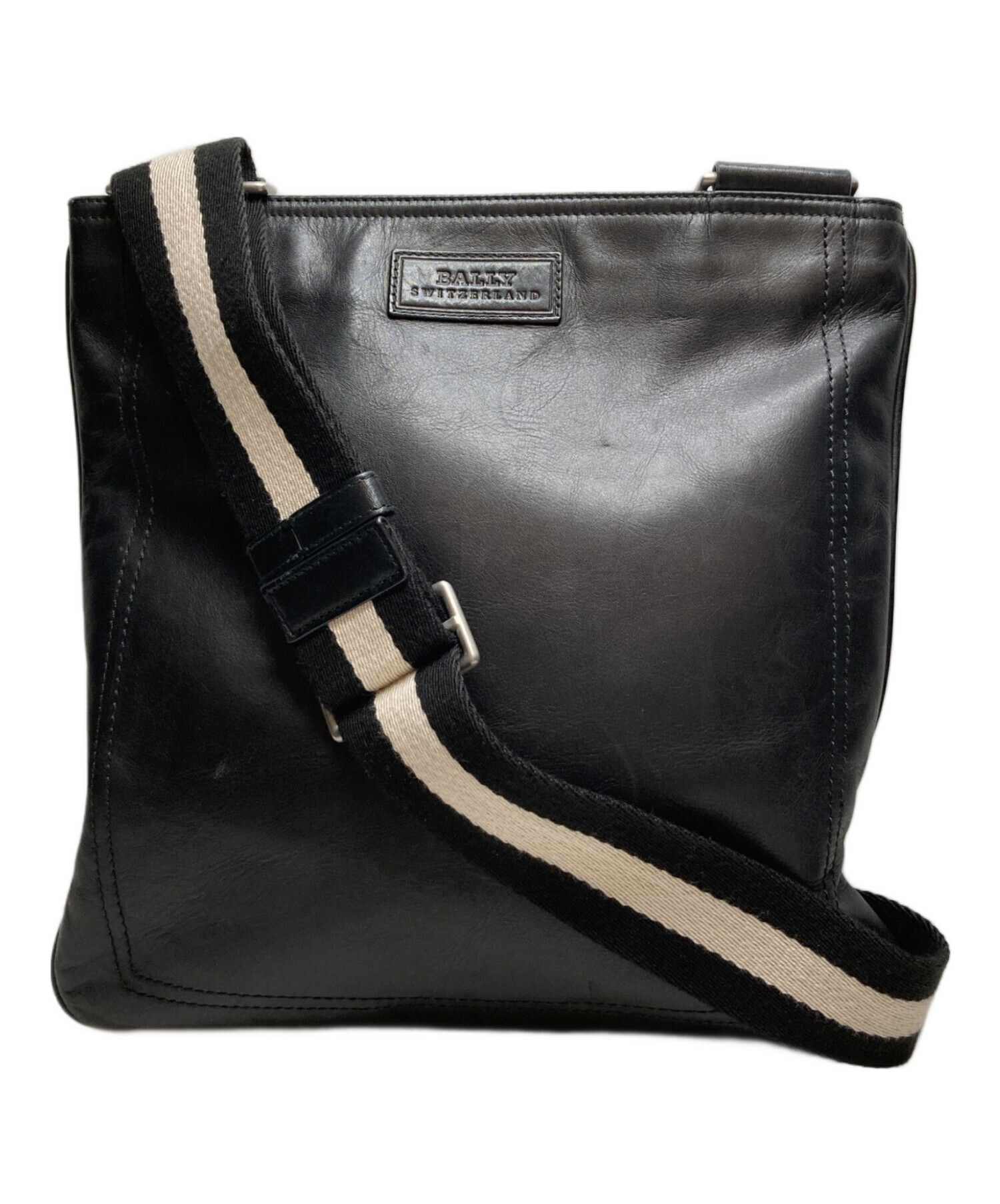 中古・古着通販】BALLY (バリー) レザーショルダーバッグ ブラック 