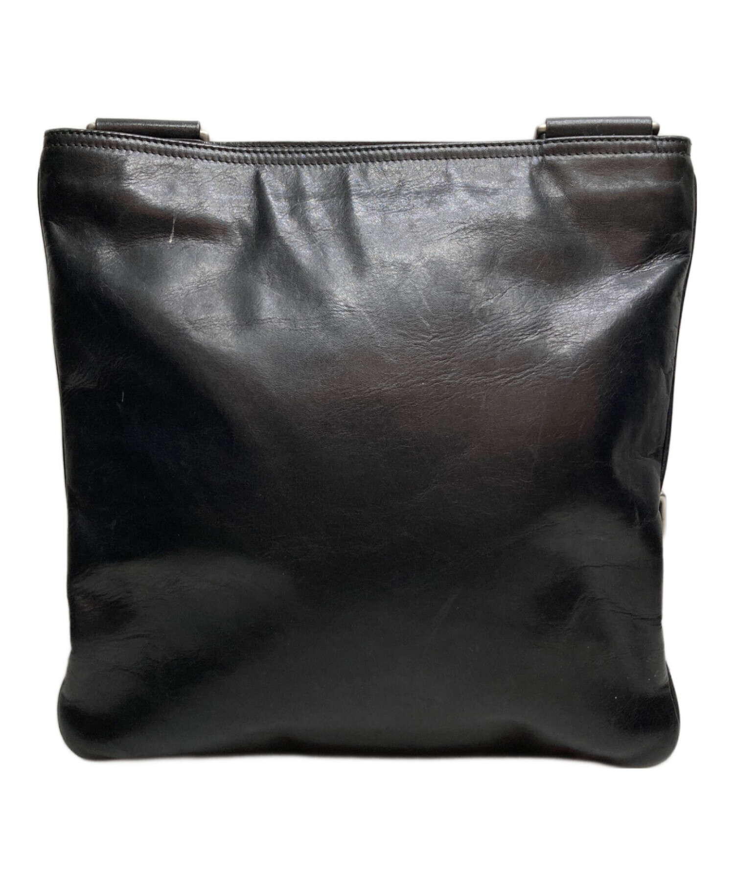 中古・古着通販】BALLY (バリー) レザーショルダーバッグ ブラック