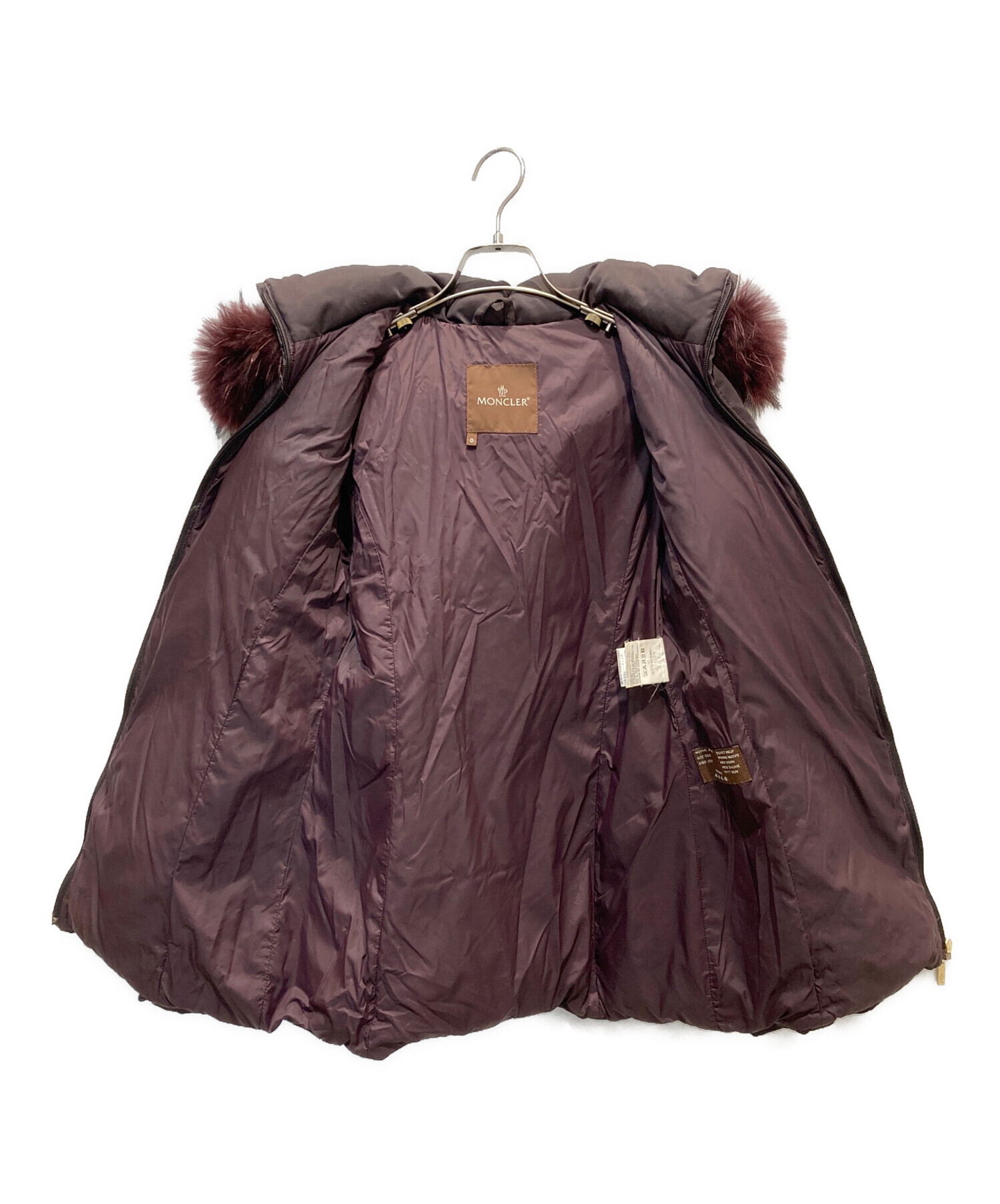 中古・古着通販】MONCLER (モンクレール) ダウンジャケット ボルドー