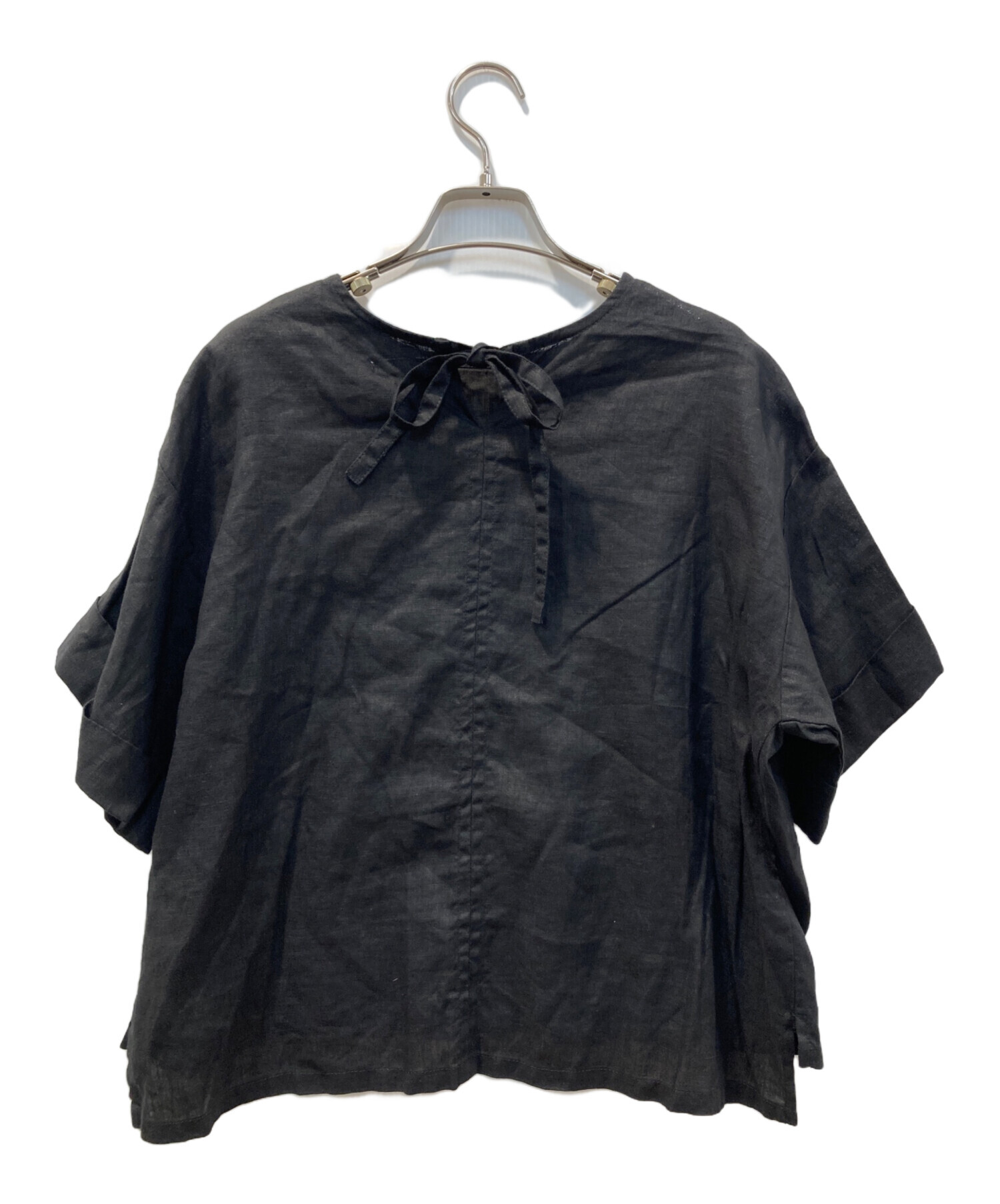 fog linen workリネンブラウスブラック