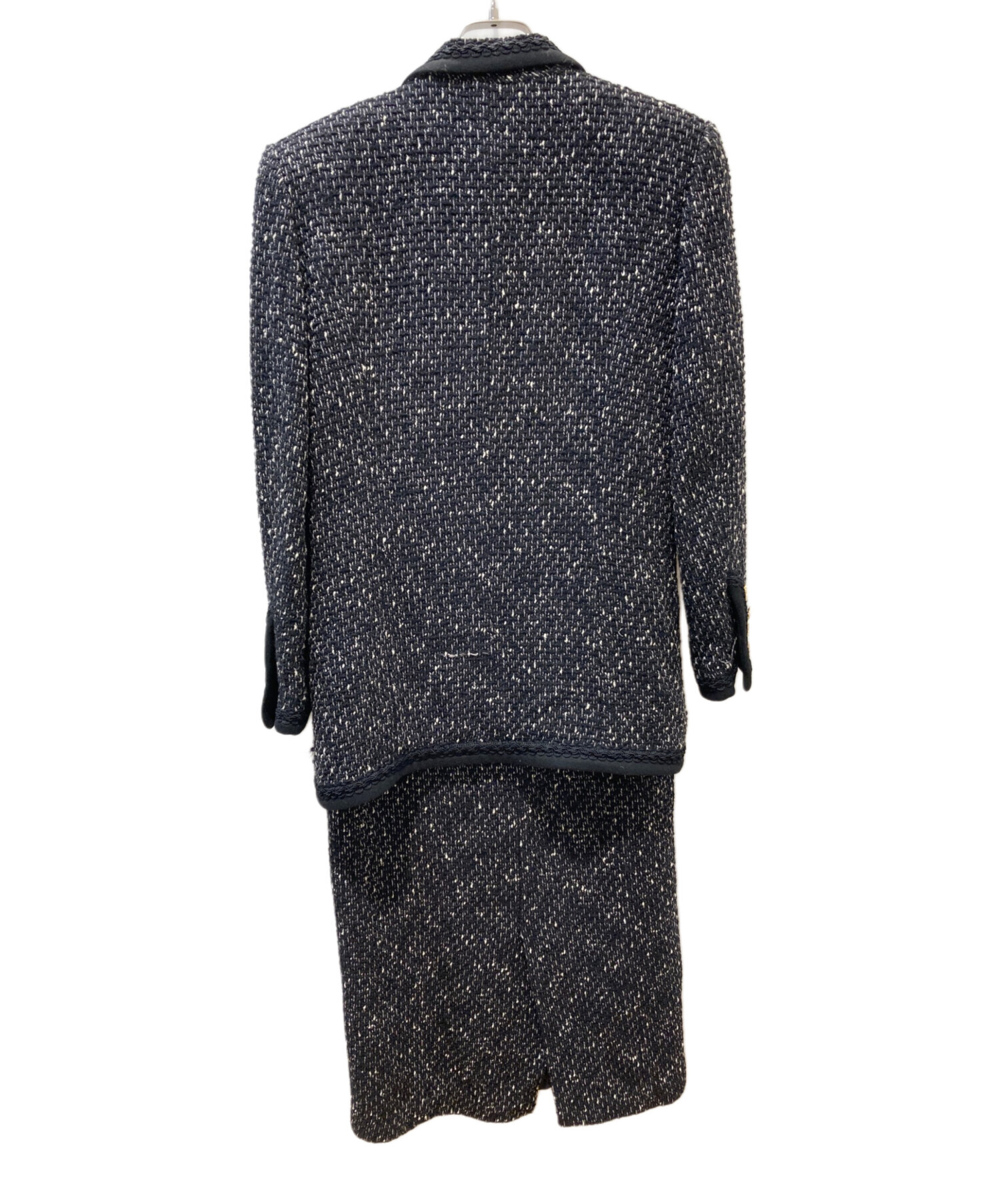 インゲボルグ ミックスツイード　セットアップ　レトロ/ノーカラー/バックボタン インゲボルグ ミックスツイード セットアップ レトロ/ノーカラー