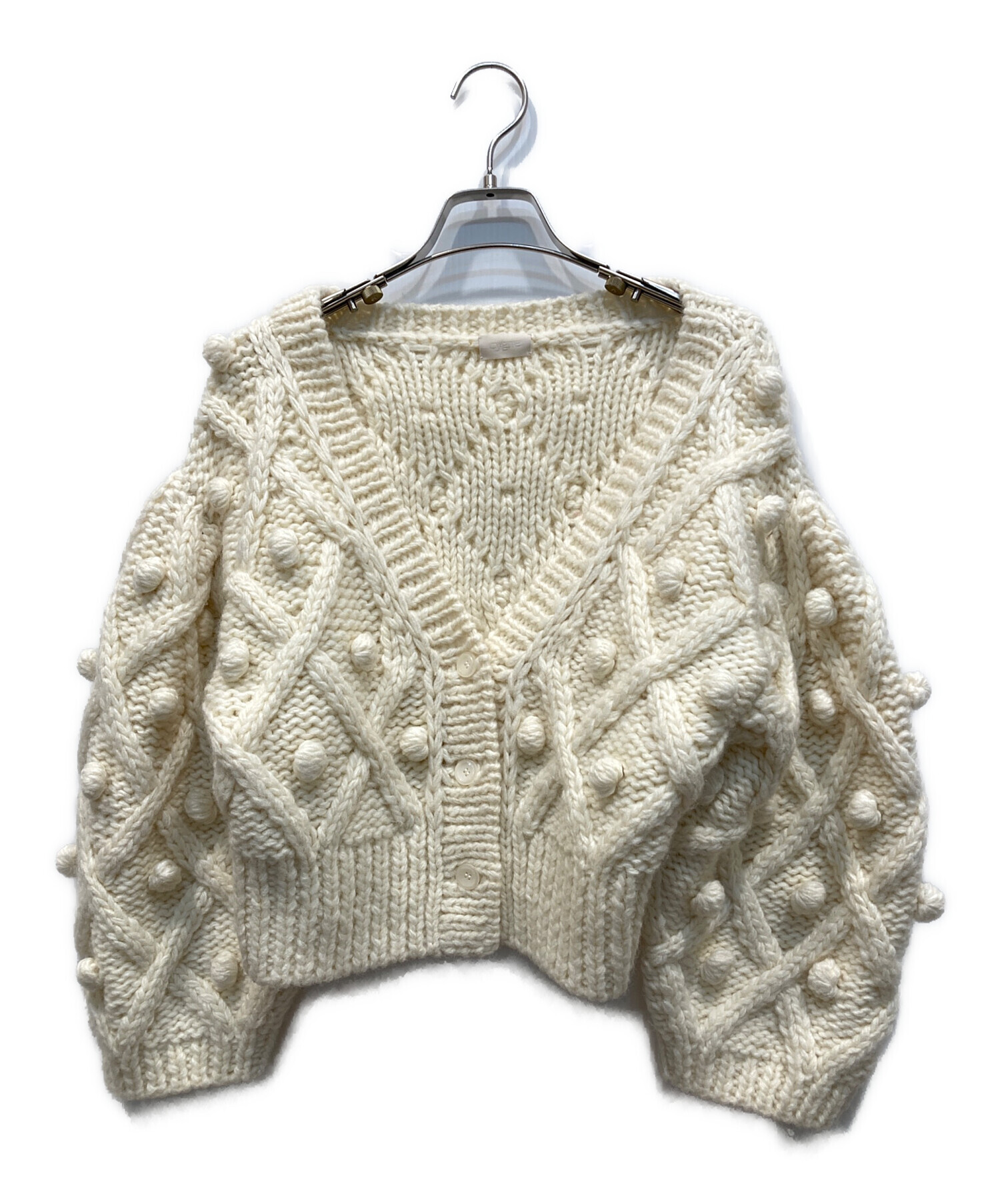中古・古着通販】cygne (シーニュ) 手編みポンポンカーディガン