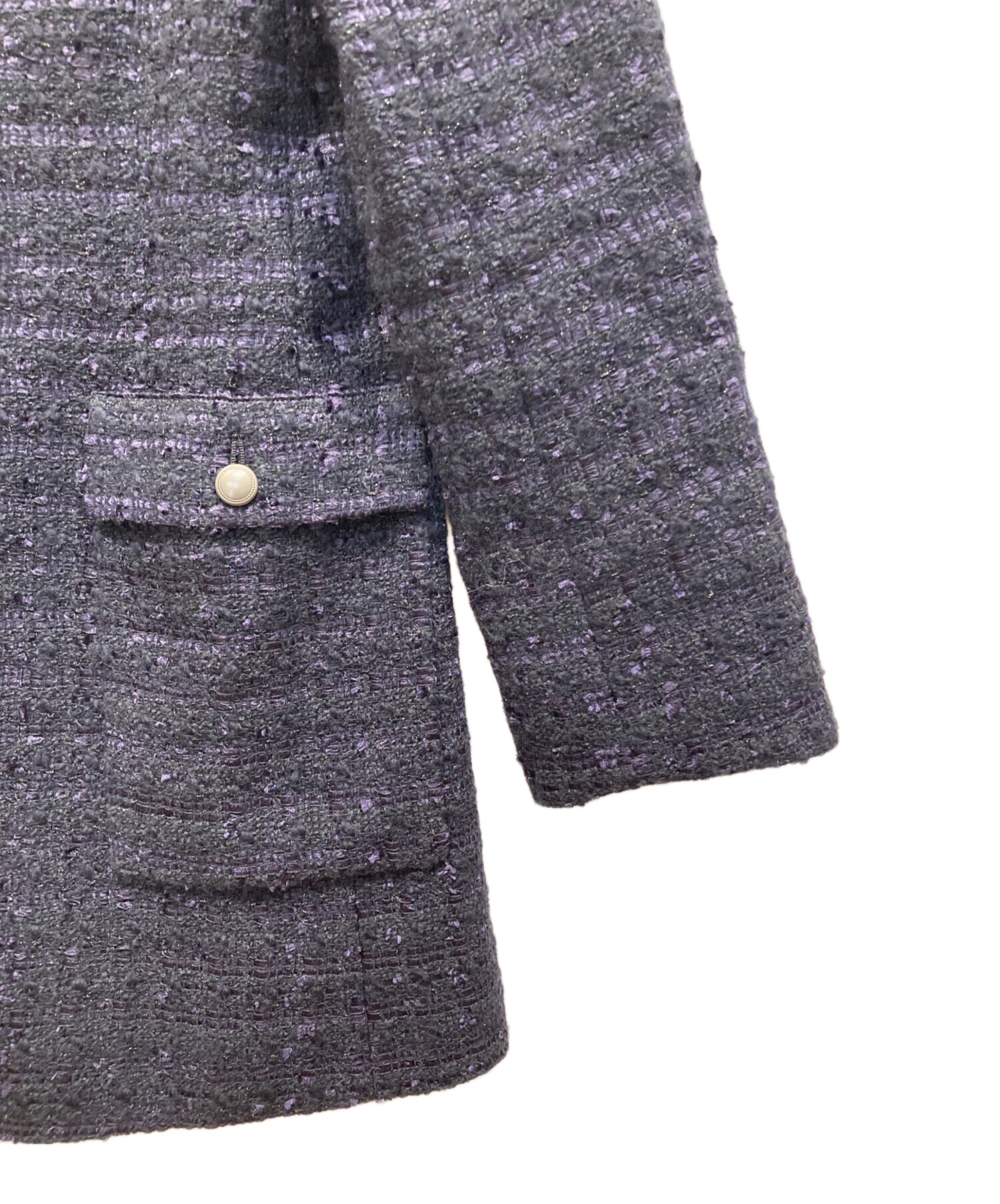 週末値下★theory luxe セオリーリュクス ツイード ジャケット 紺 中古・古着通販】theory luxe (セオリーリュクス) ツイードジャケット