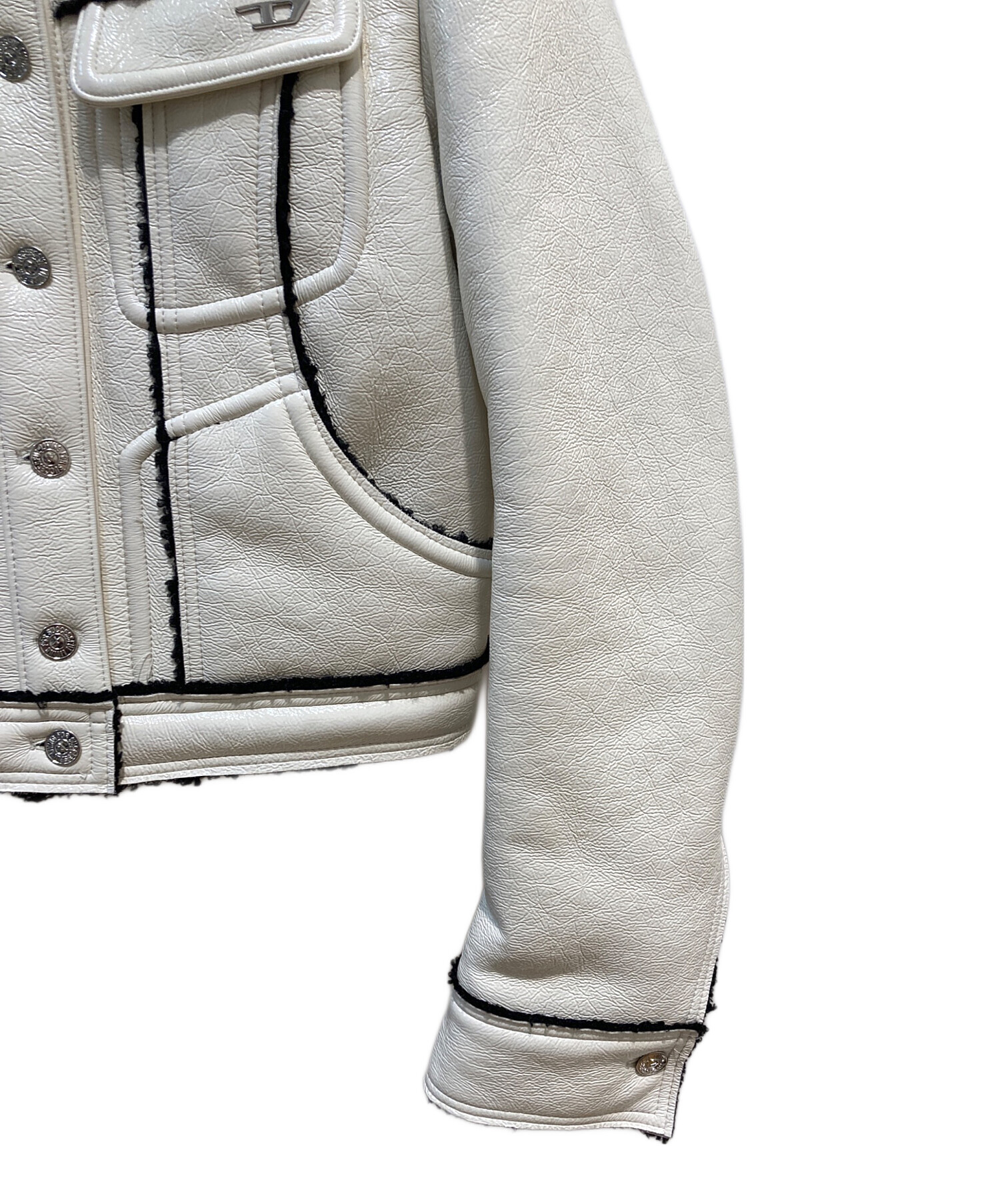 中古・古着通販】DIESEL (ディーゼル) クロップド ジャケット ホワイト