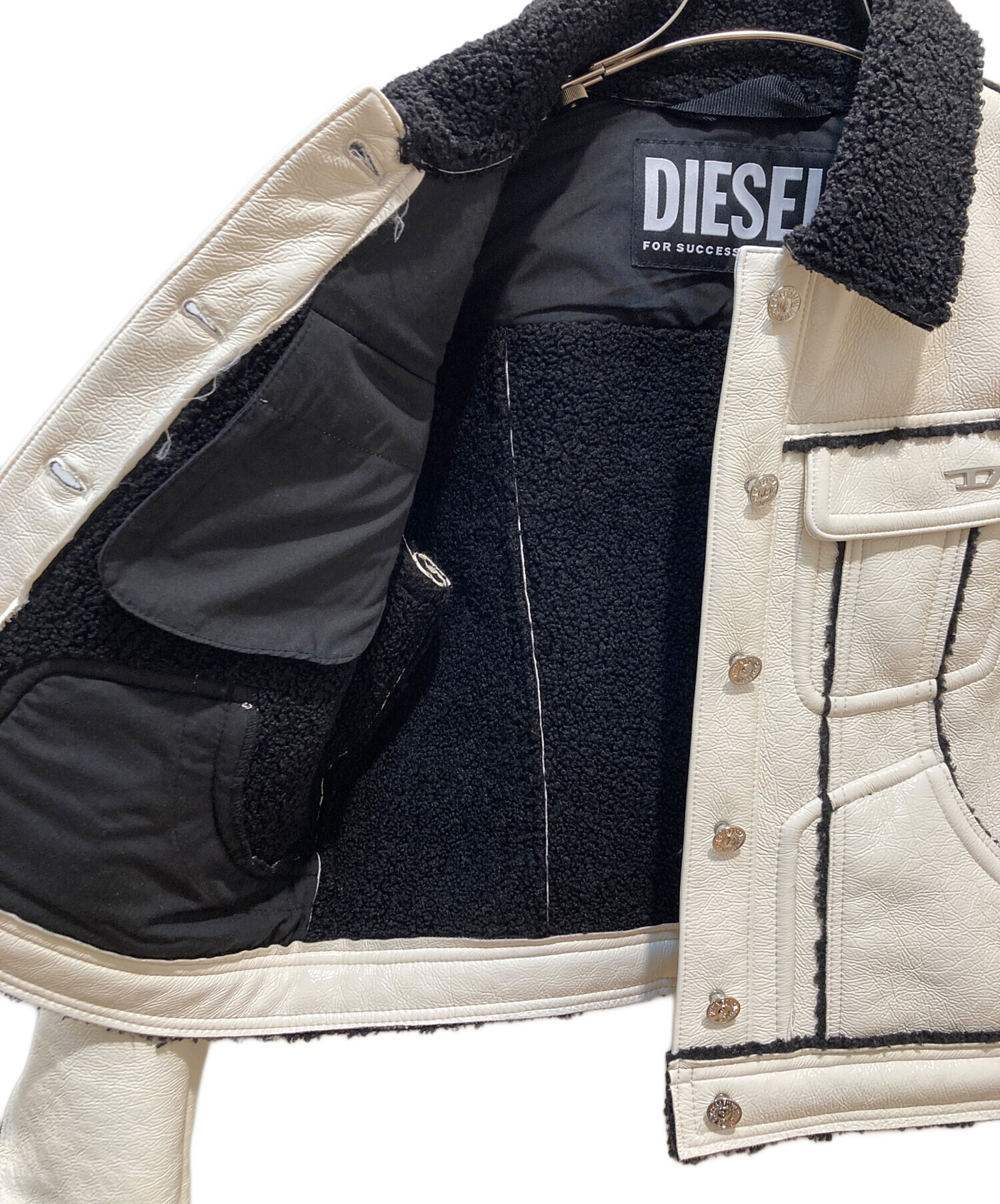 中古・古着通販】DIESEL (ディーゼル) クロップド ジャケット ホワイト