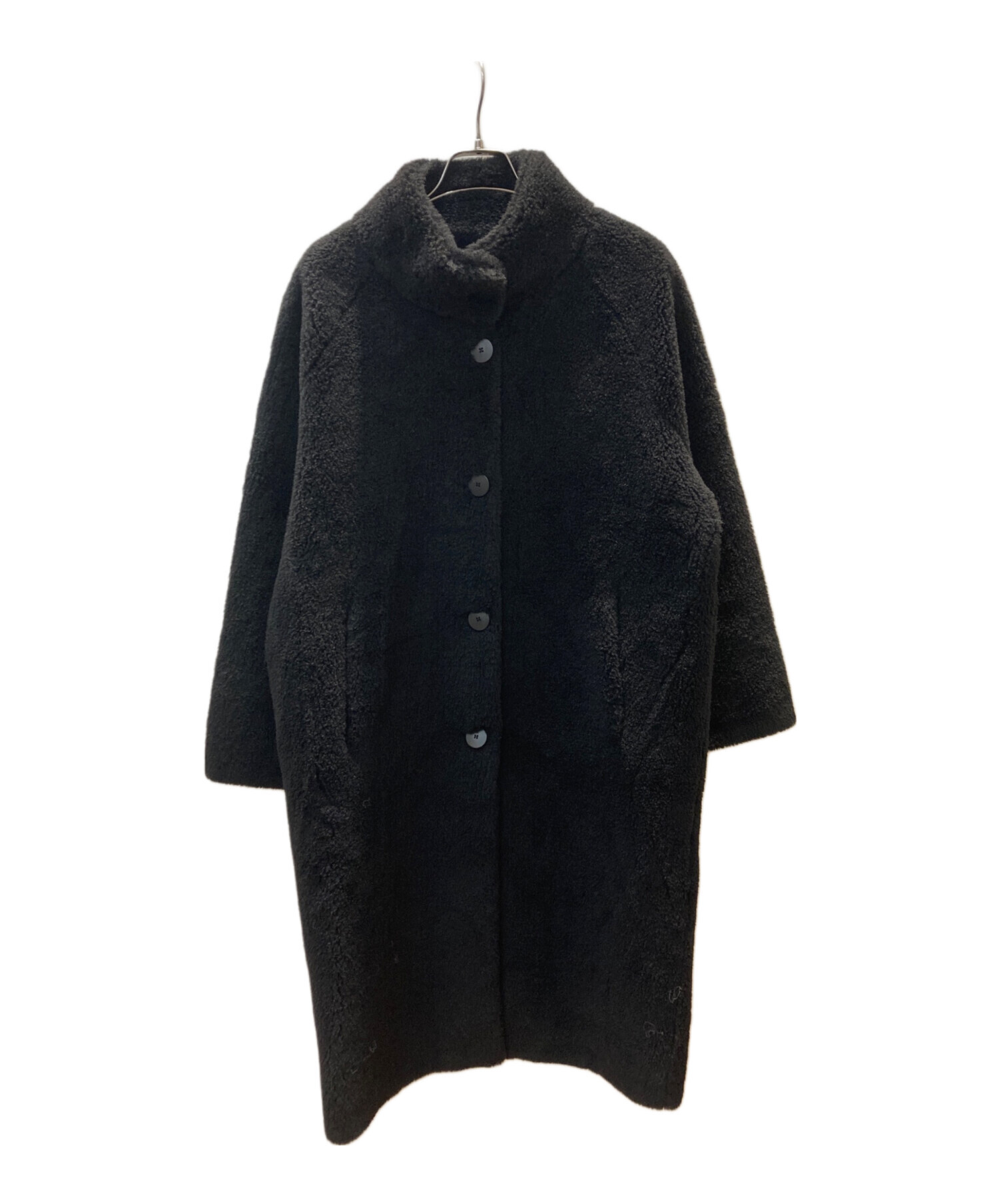 中古・古着通販】ZARA (ザラ) ロングフェイクボア コート ブラック