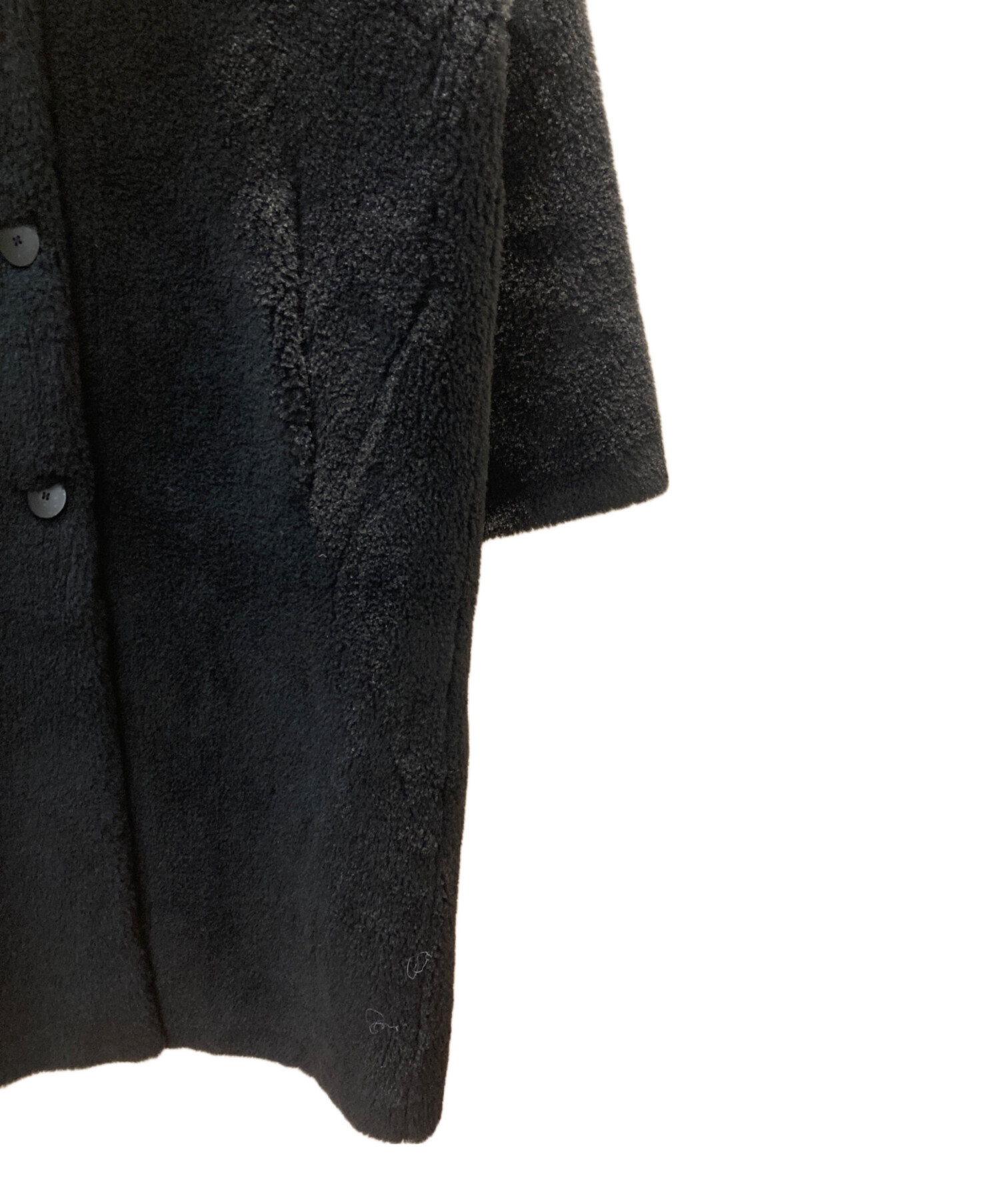 中古・古着通販】ZARA (ザラ) ロングフェイクボア コート ブラック