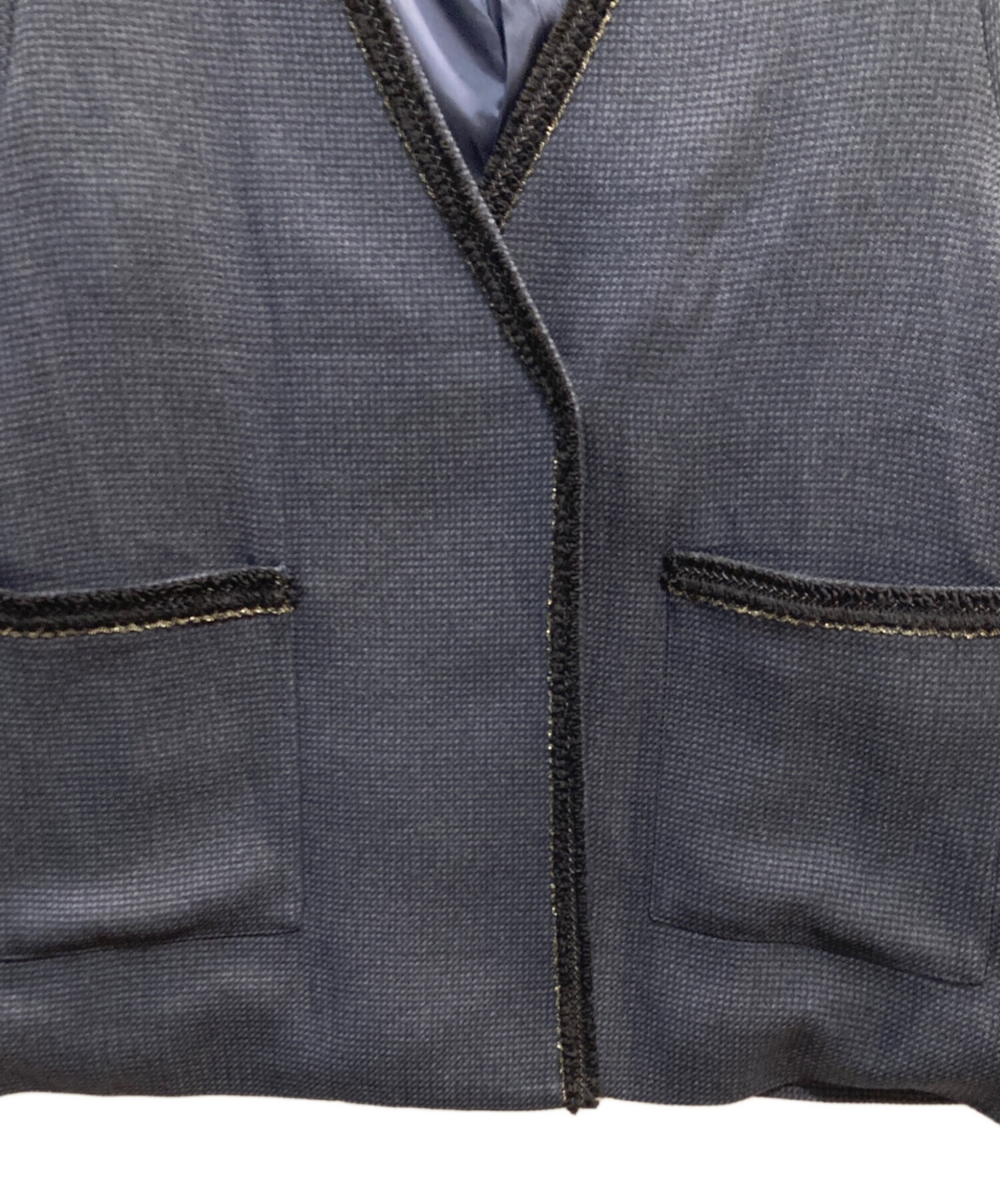 SLOBE IENA ブッチャーツィードジャケット ネイビー フリー 中古・古着