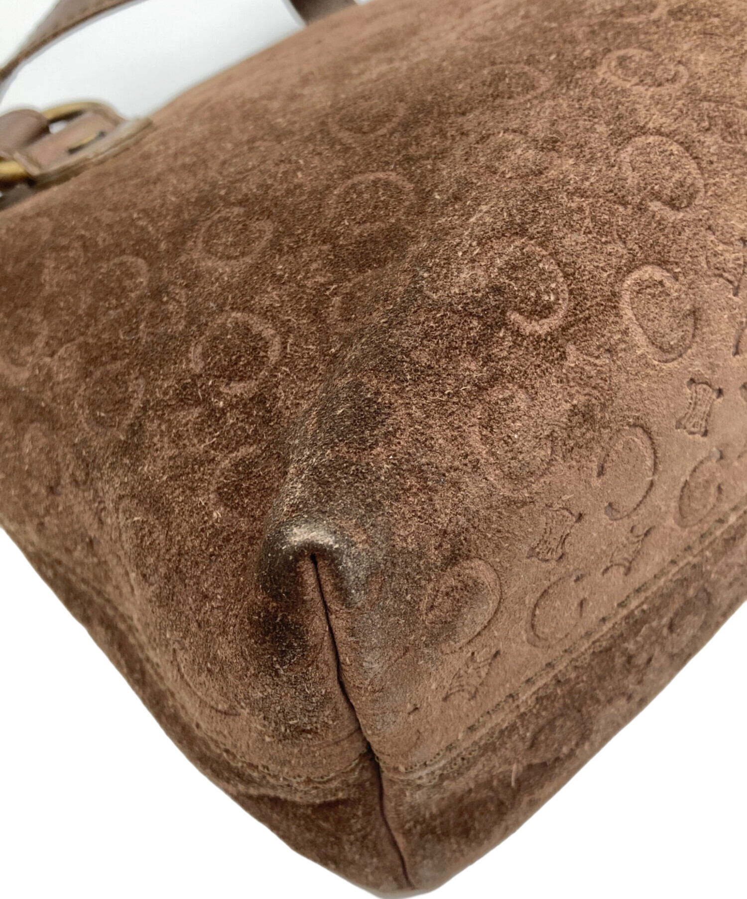 中古・古着通販】CELINE (セリーヌ) マカダム スウェードハンドバッグ 