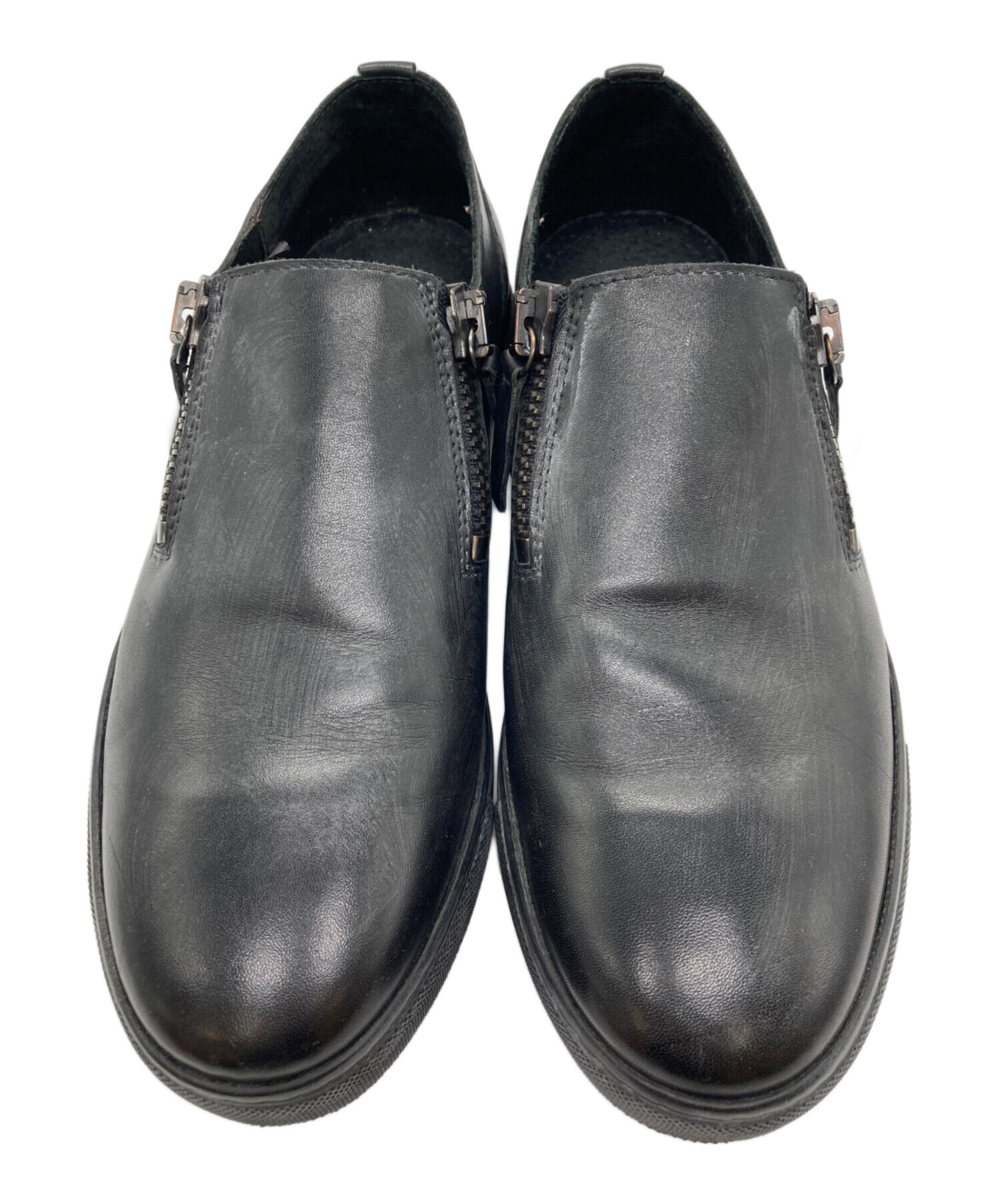 DIESEL/ディーゼル　プラットフォーム　スリッポン　ブラック　24cm　中古品 中古・古着通販】DIESEL (ディーゼル) ジップレザースリッポン