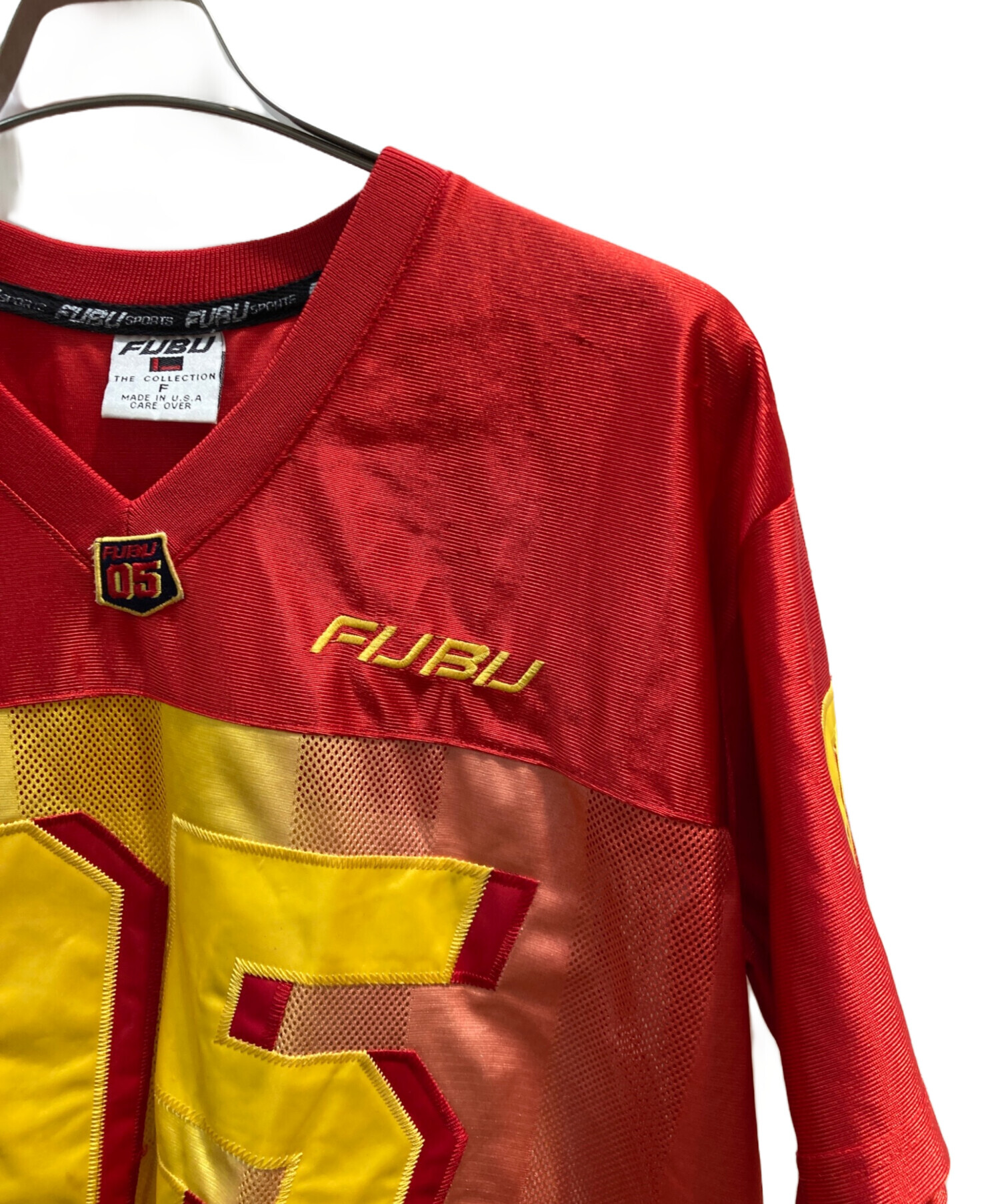 中古・古着通販】FUBU (フブ) ゲームシャツ レッド サイズ:F｜ブランド