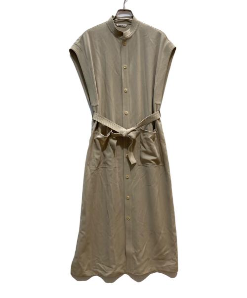 AURALEE レザーワンピース　ベージュ 中古・古着通販】AURALEE (オーラリー) ノースリーブワンピース