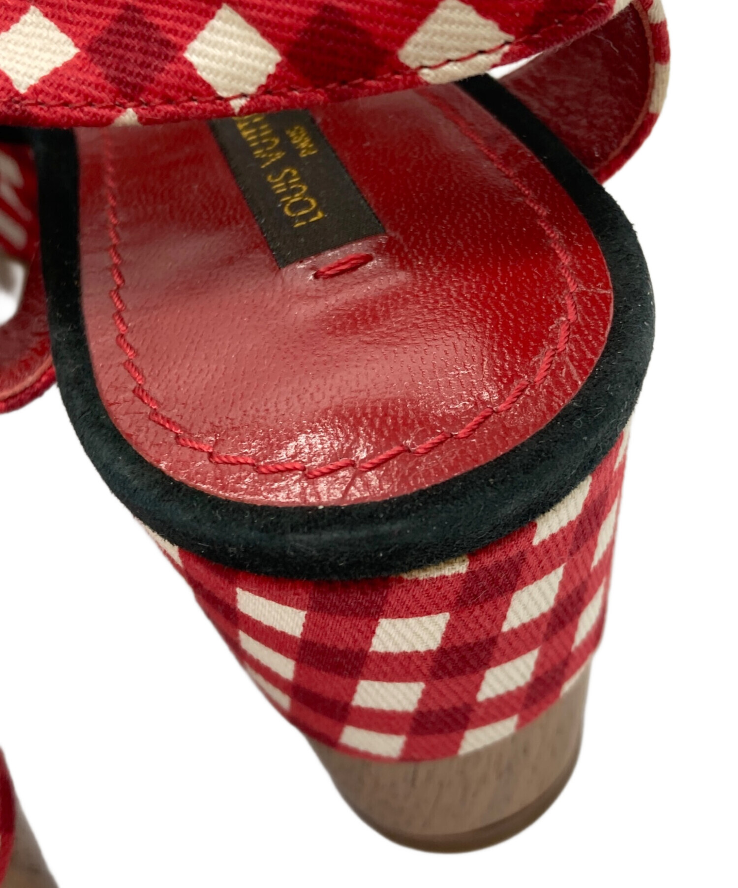 ルイヴィトン　チェック柄　サンダル　36サイズ　(箱なし) 中古・古着通販】LOUIS VUITTON (ルイ ヴィトン) ギンガムチェック