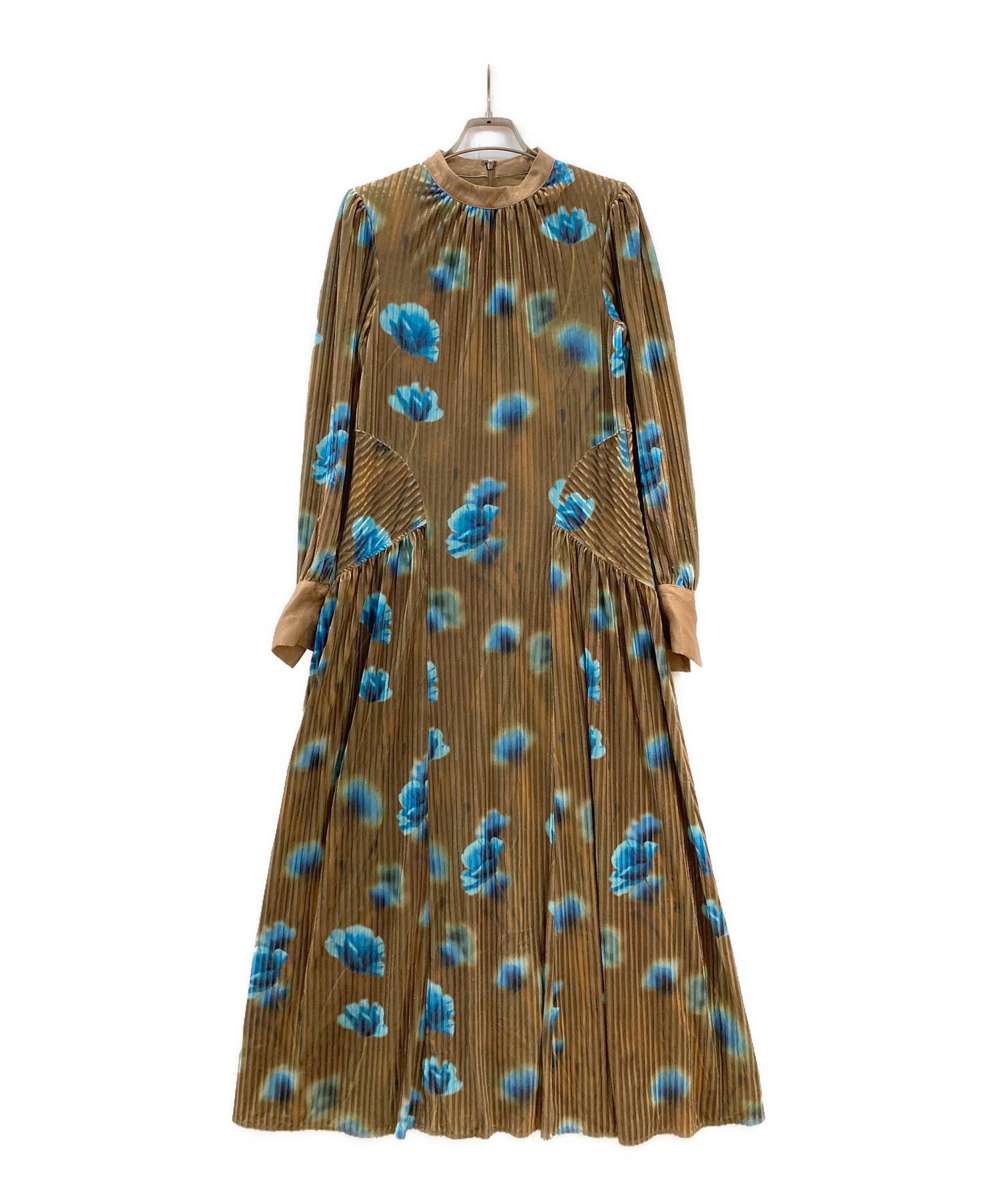 中古・古着通販】AMERI (アメリ) MILA VELOUR CUT DRESS ブラウン 