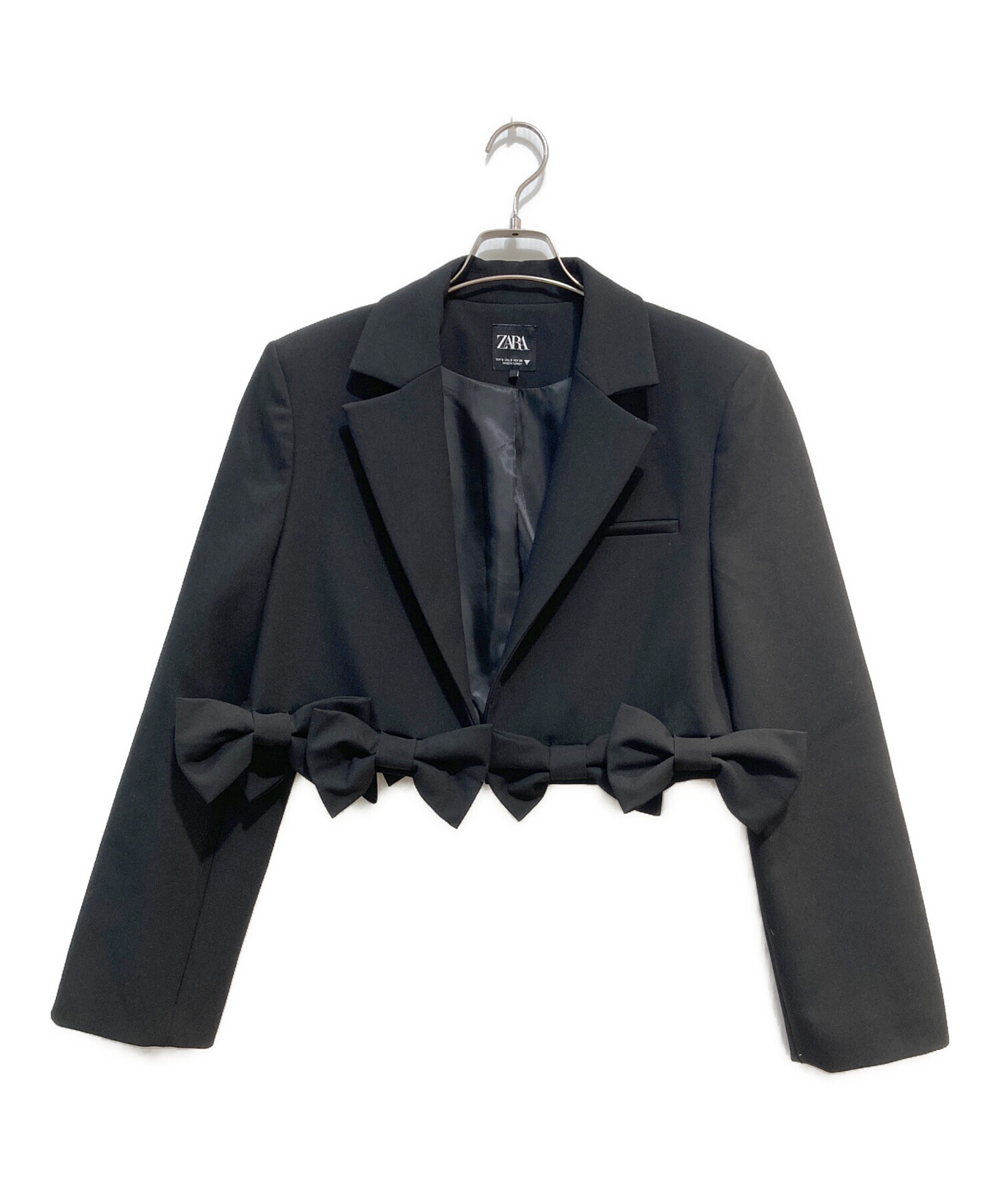 中古・古着通販】ZARA (ザラ) CROPPED TIE BLAZER ブラック サイズ:S 