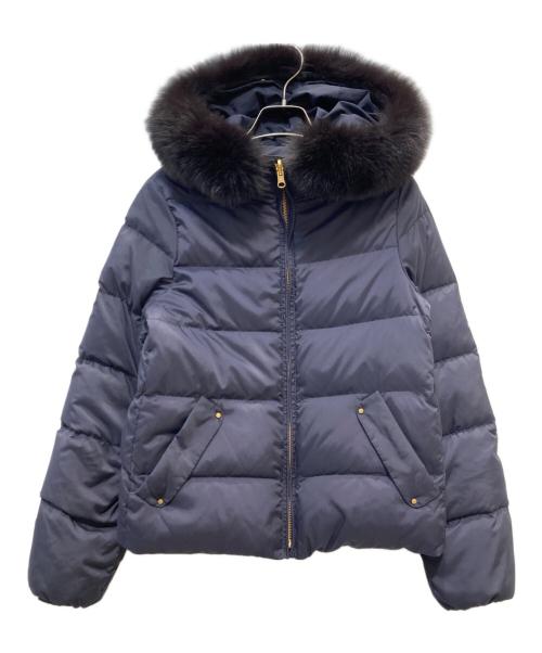 J9177*RICHEBEL/ラピーヌ*ダウン80％*フォックスファー/フード着脱可*ロング丈*ダウンコート*ブラウン系*サイズ40/XL相当*レディース モンベル ｜ オンラインストア ｜ リバーシブル ダウンジャケット