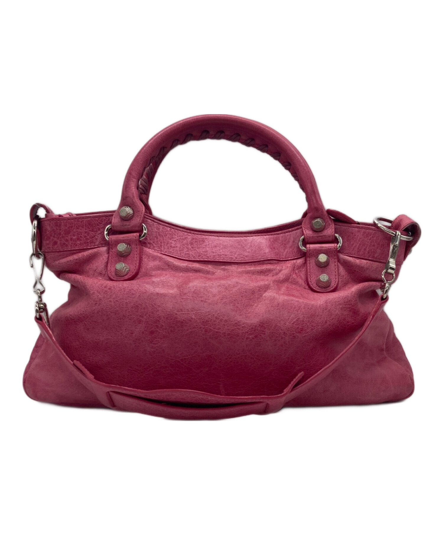 希少バレンシアガ　ミニポンポ　2WAY ハンドバッグ　コーラルピンク 希少バレンシアガミニポンポ2WAY ハンドバッグコーラルピンク