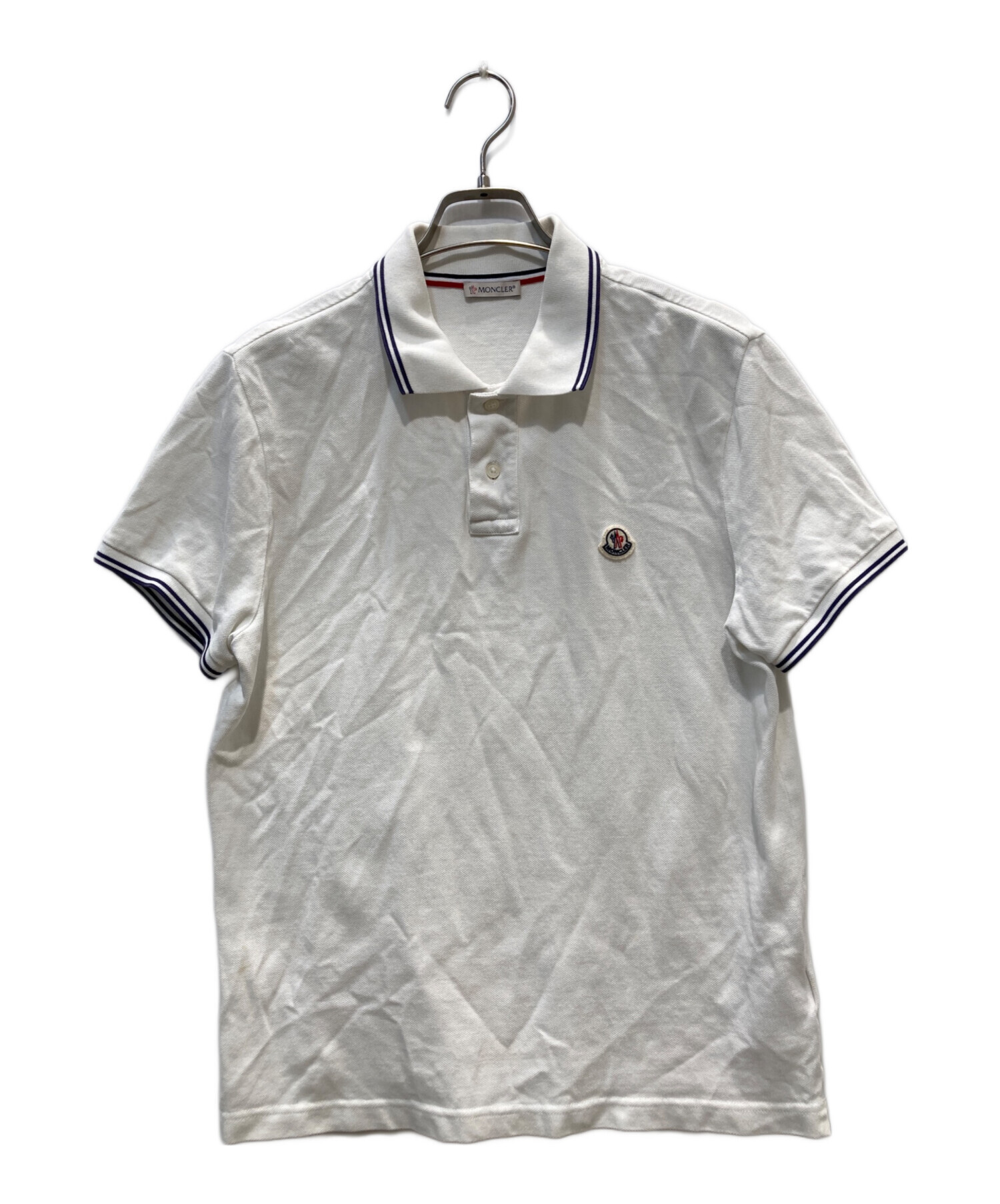 中古・古着通販】MONCLER (モンクレール) ポロシャツ ホワイト サイズ