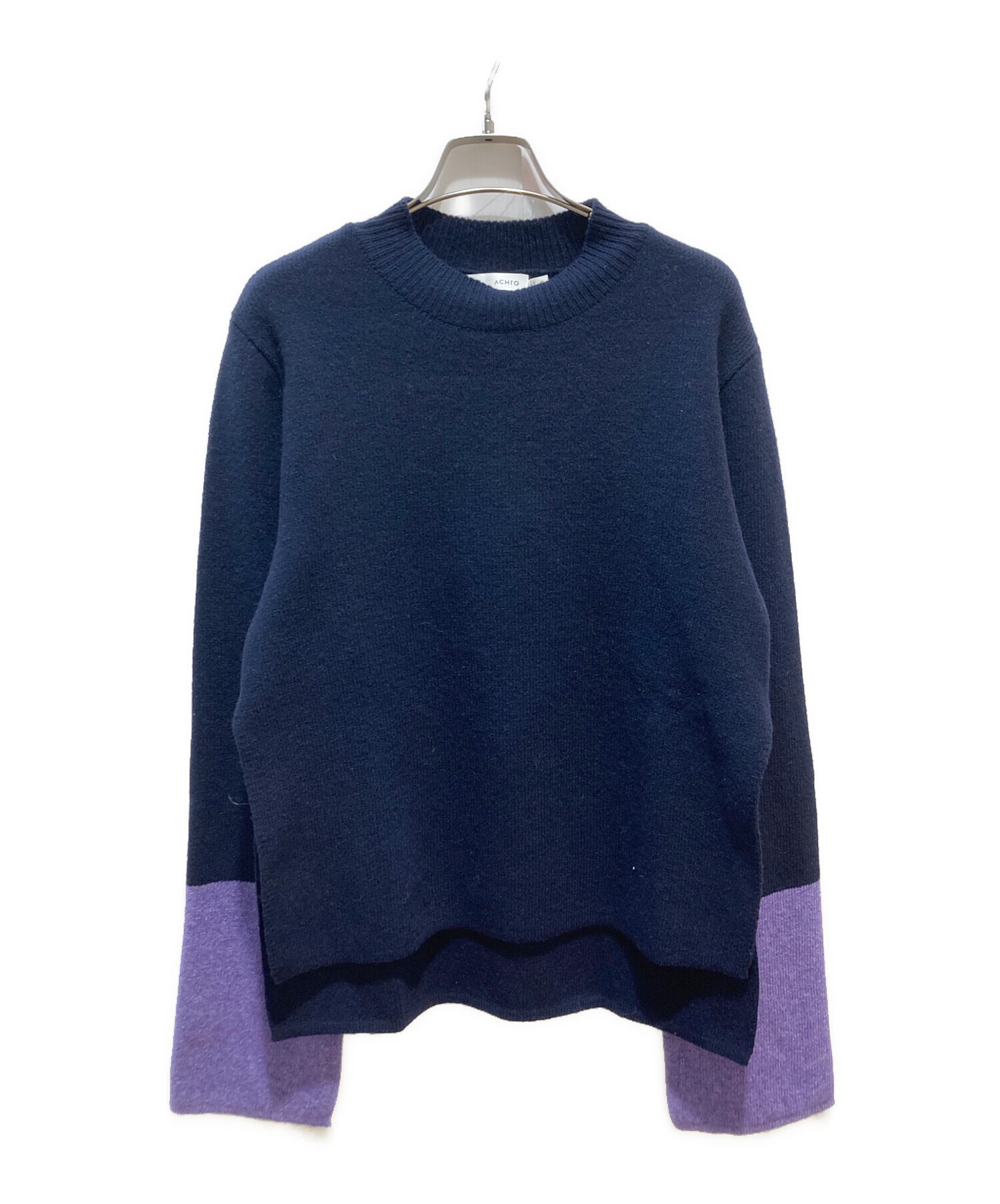 中古・古着通販】achio (achio) ニット ネイビー サイズ:S｜ブランド 