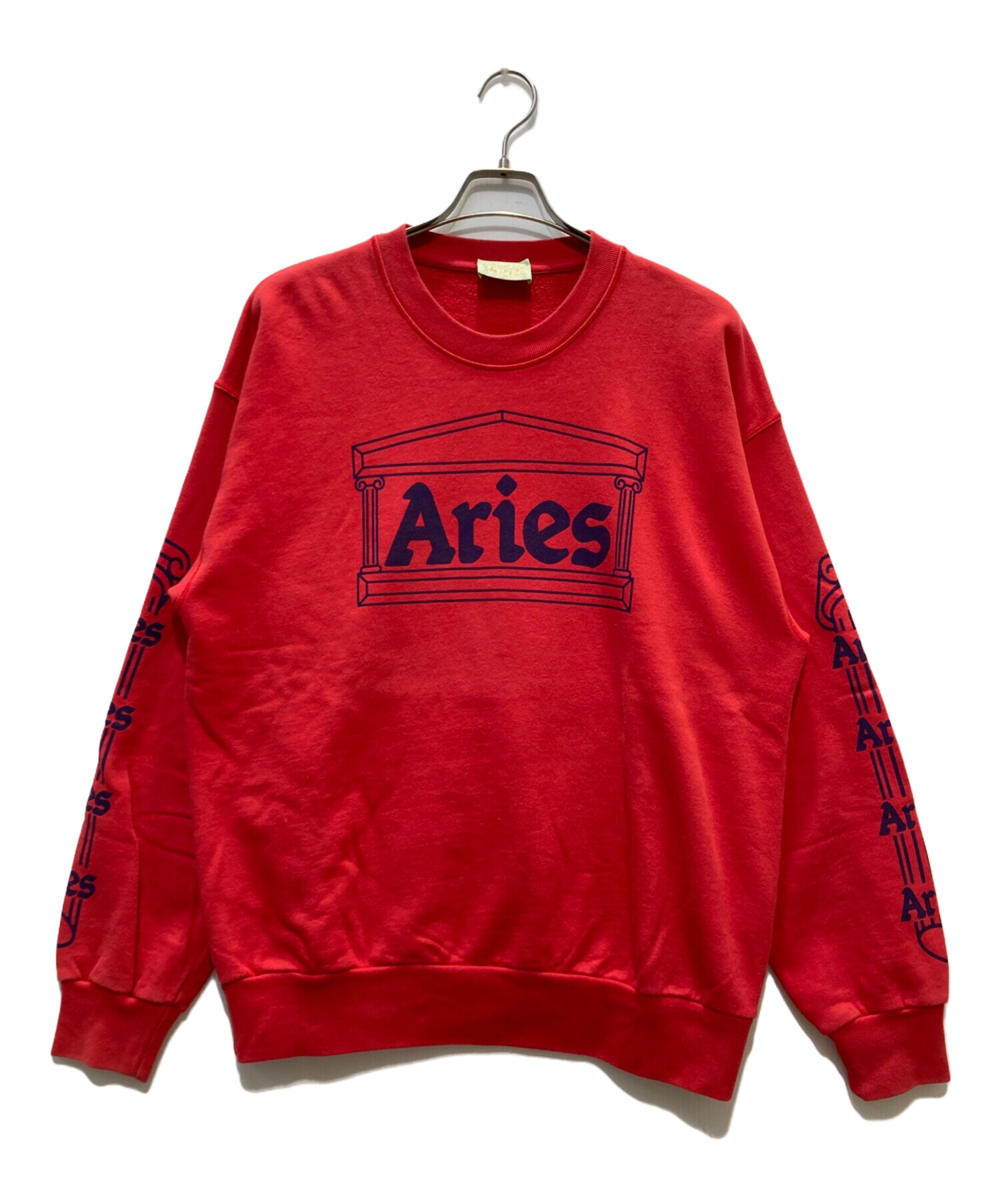 中古・古着通販】ARIES (アリーズ) ロゴプリントスウェット レッド 