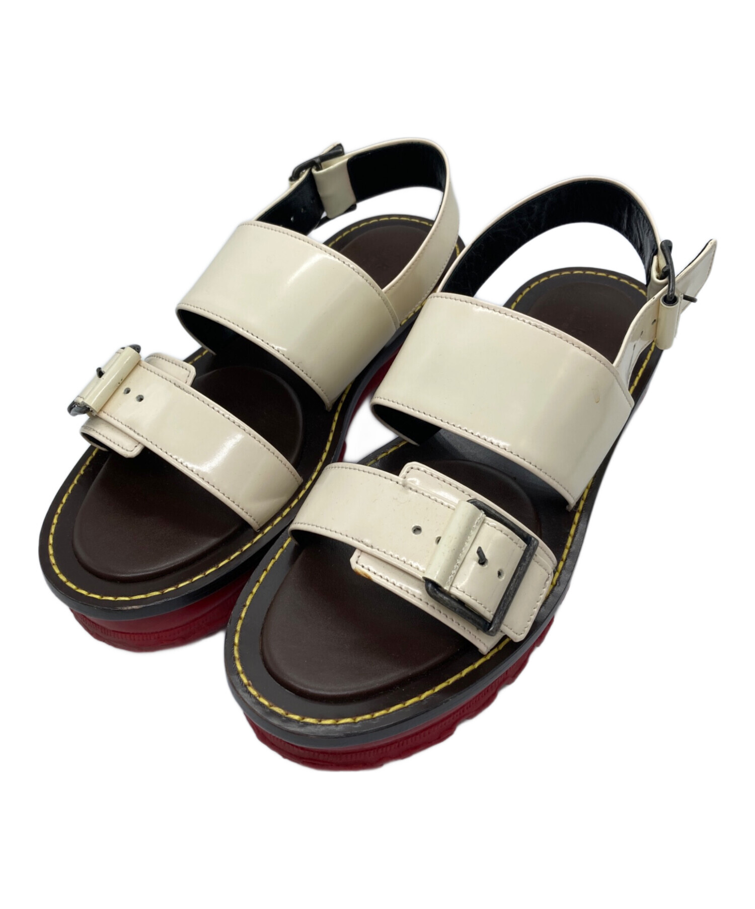 中古・古着通販】MARNI (マルニ) プラットフォームサンダル アイボリー 