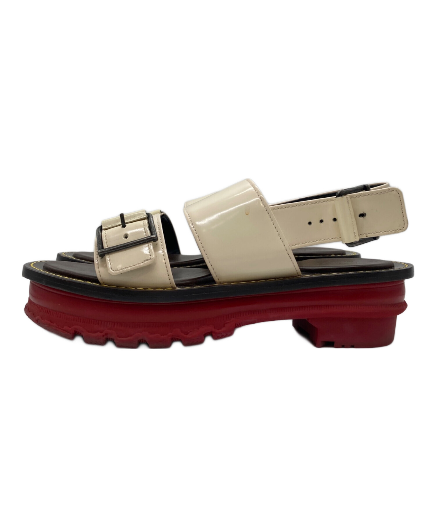 中古・古着通販】MARNI (マルニ) プラットフォームサンダル アイボリー 