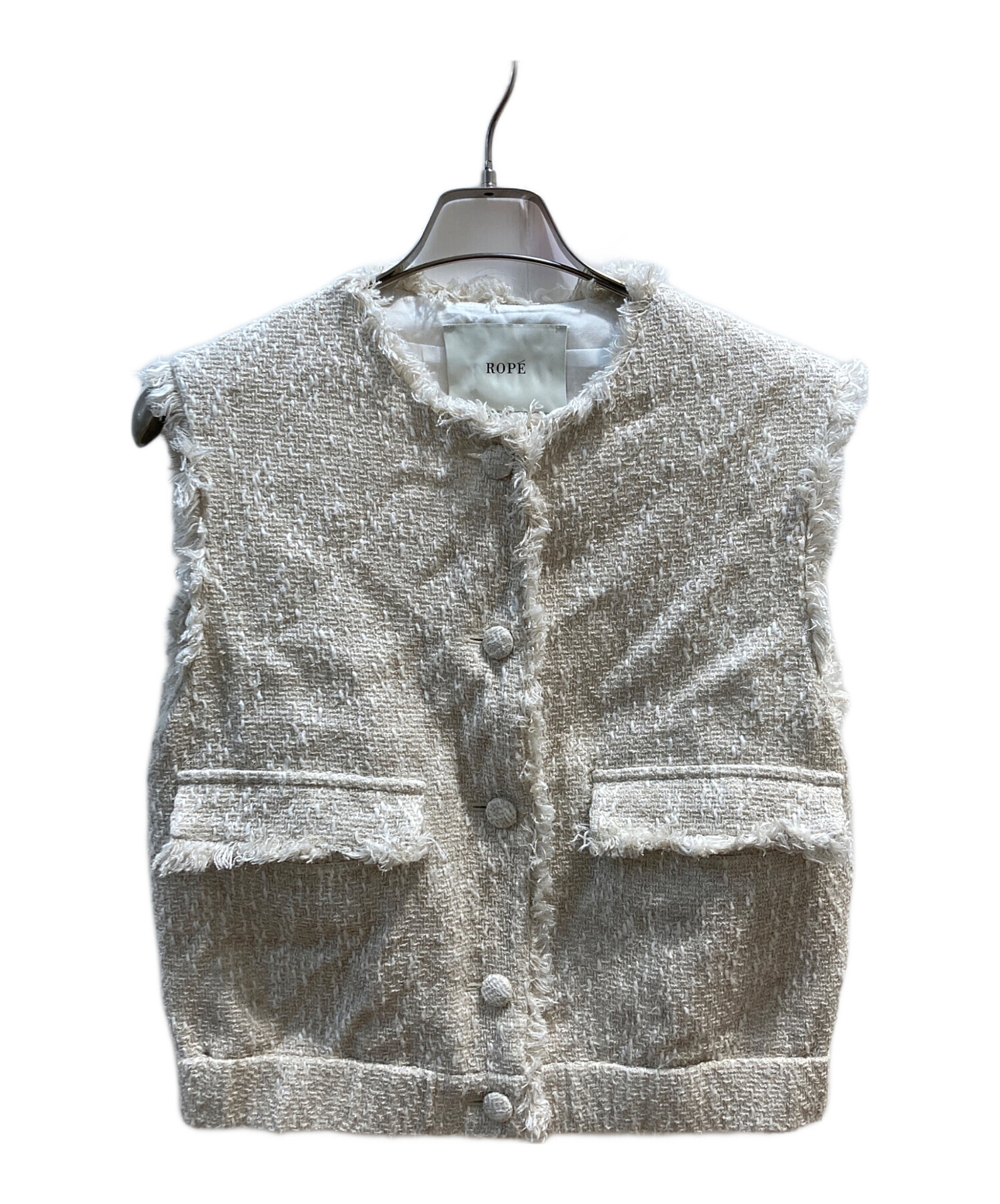 中古・古着通販】ROPE (ロペ) ツイードジレ ベージュ サイズ:F