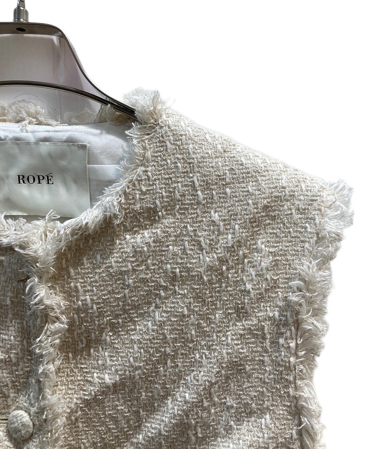 中古・古着通販】ROPE (ロペ) ツイードジレ ベージュ サイズ:F