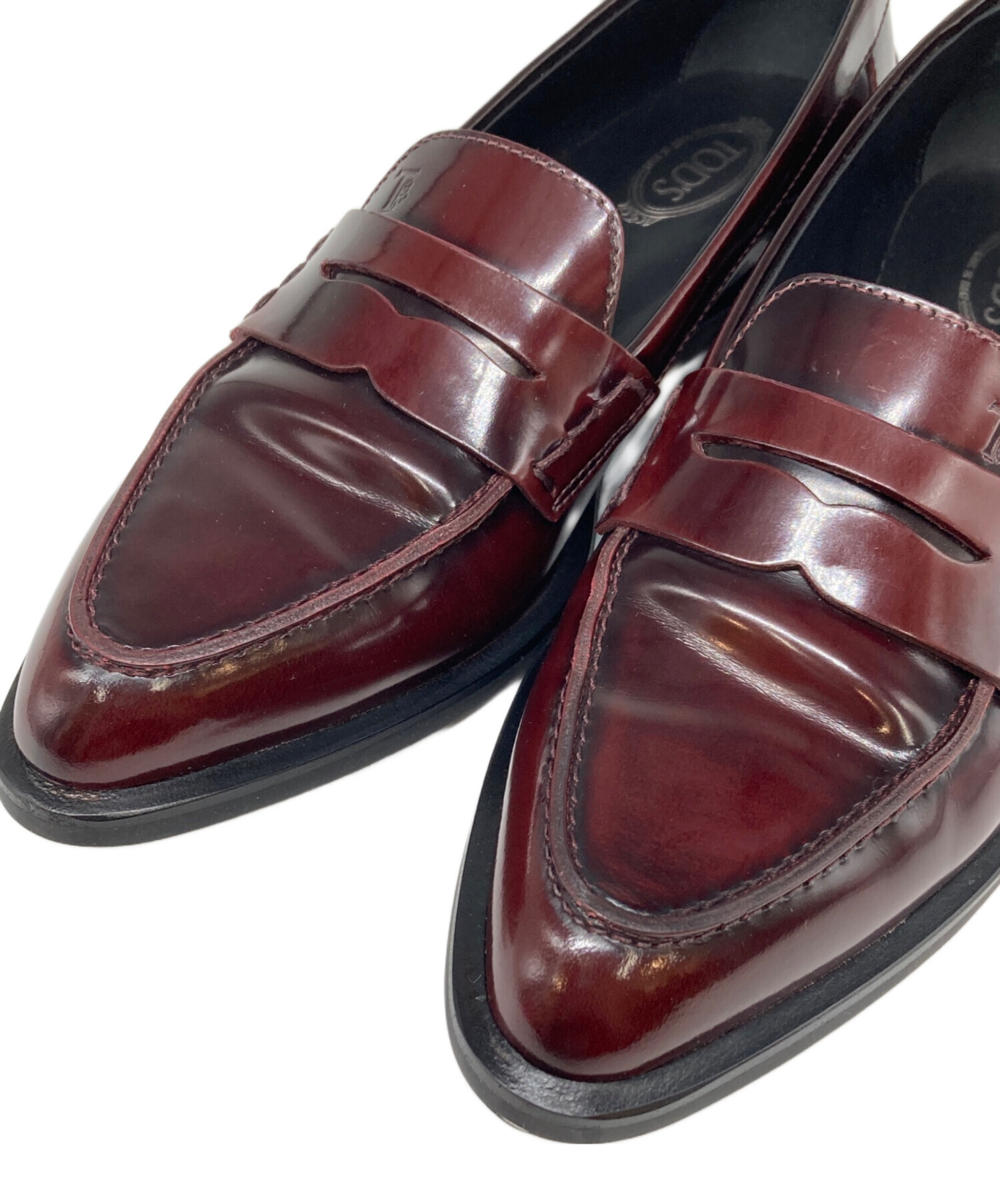 TOD’S トッズ  ローファー バーガンディ 赤茶　size38 1/2 中古・古着通販】TOD'S (トッズ) コインローファー バーガンディー