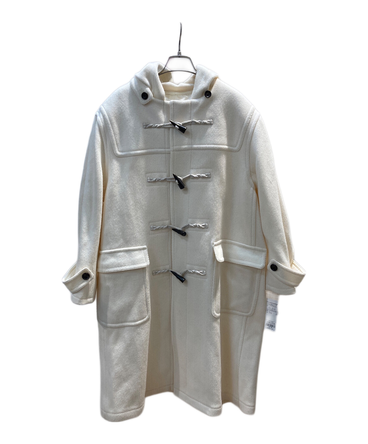 23区ヘリンボーンオフホワイトダッフルコート48　定価66000円 23区ヘリンボーンオフホワイトダッフルコート48 定価66000円