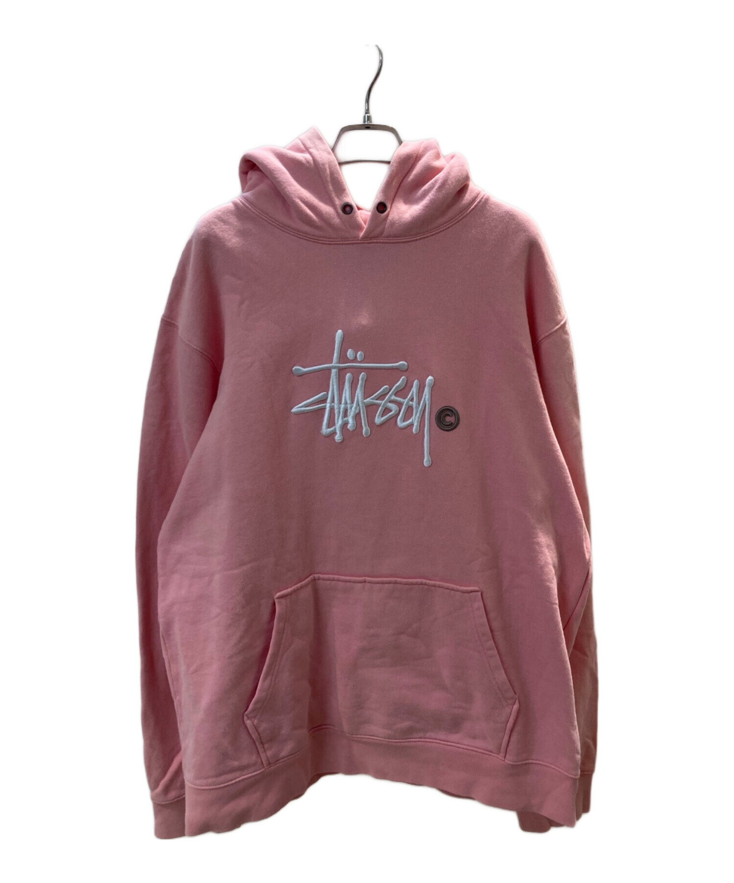 Stussy ピンク　パーカー　Mサイズ 中古・古着通販】stussy (ステューシー) 裏起毛プルオーバーパーカー