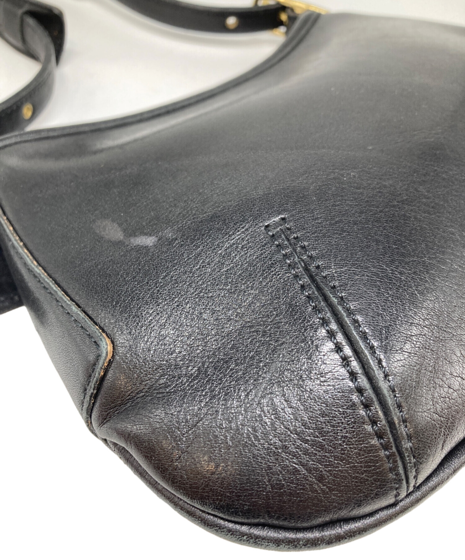 COACH（オールド） ブラック レザー ショルダーバッグ【未使用品】 中古・古着通販】COACH (コーチ) オールド ワンショルダー レザー