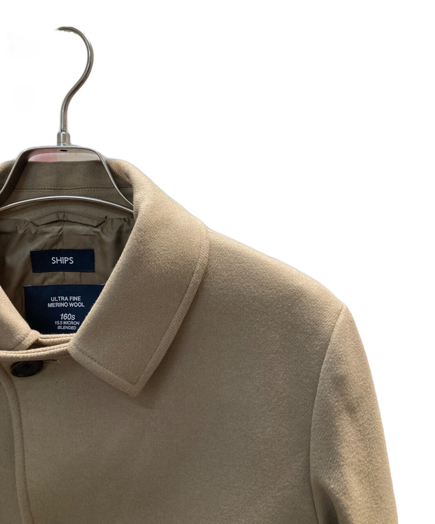 SHIPS ウールコート L ベージュ 中古・古着通販】SHIPS (シップス) ウールコート ベージュ サイズ:L 未
