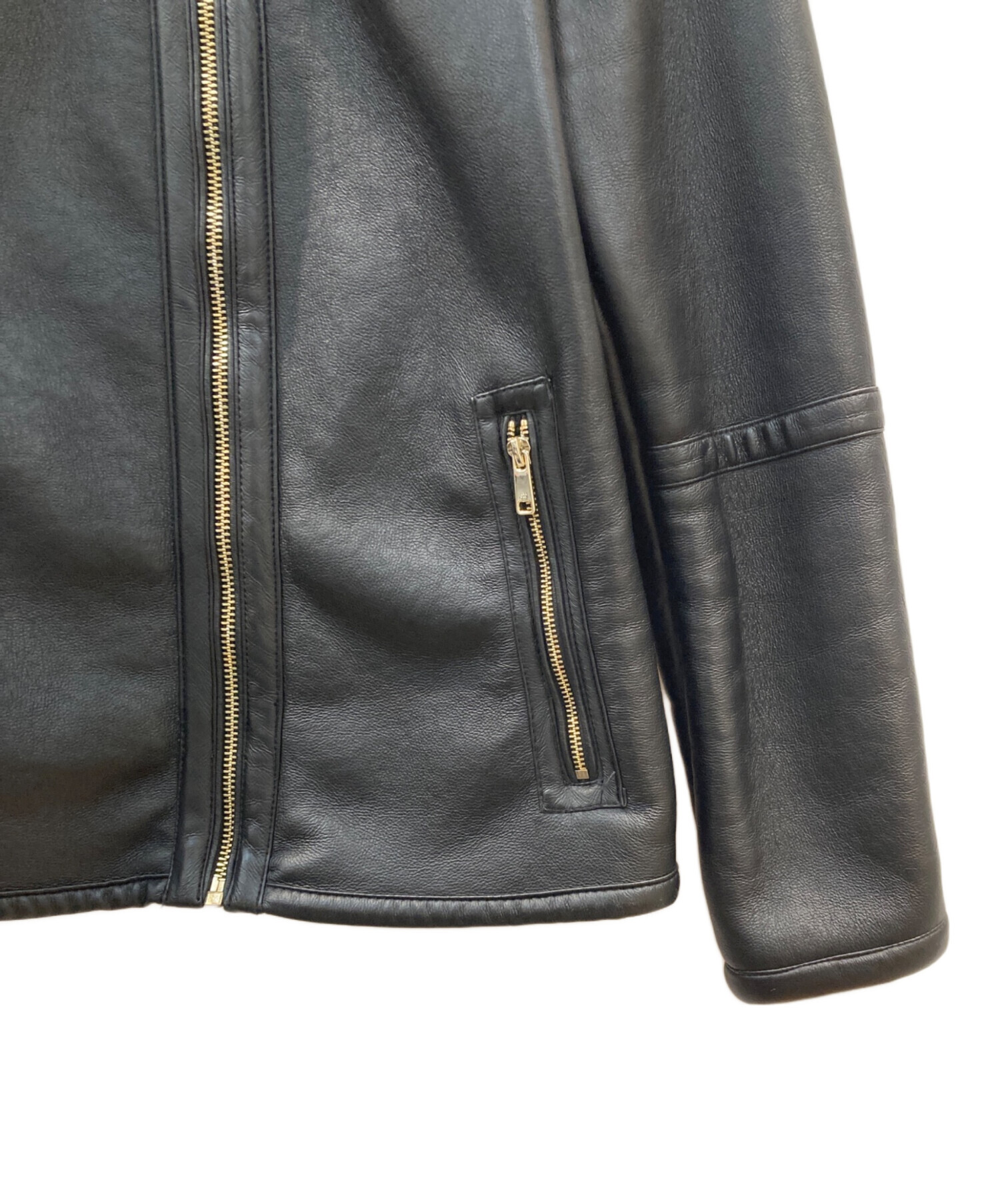 中古・古着通販】ZARA (ザラ) エコレザーフライトジャケット ブラック