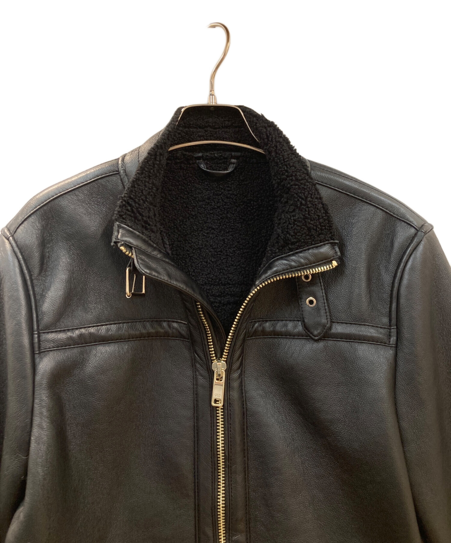 中古・古着通販】ZARA (ザラ) エコレザーフライトジャケット ブラック