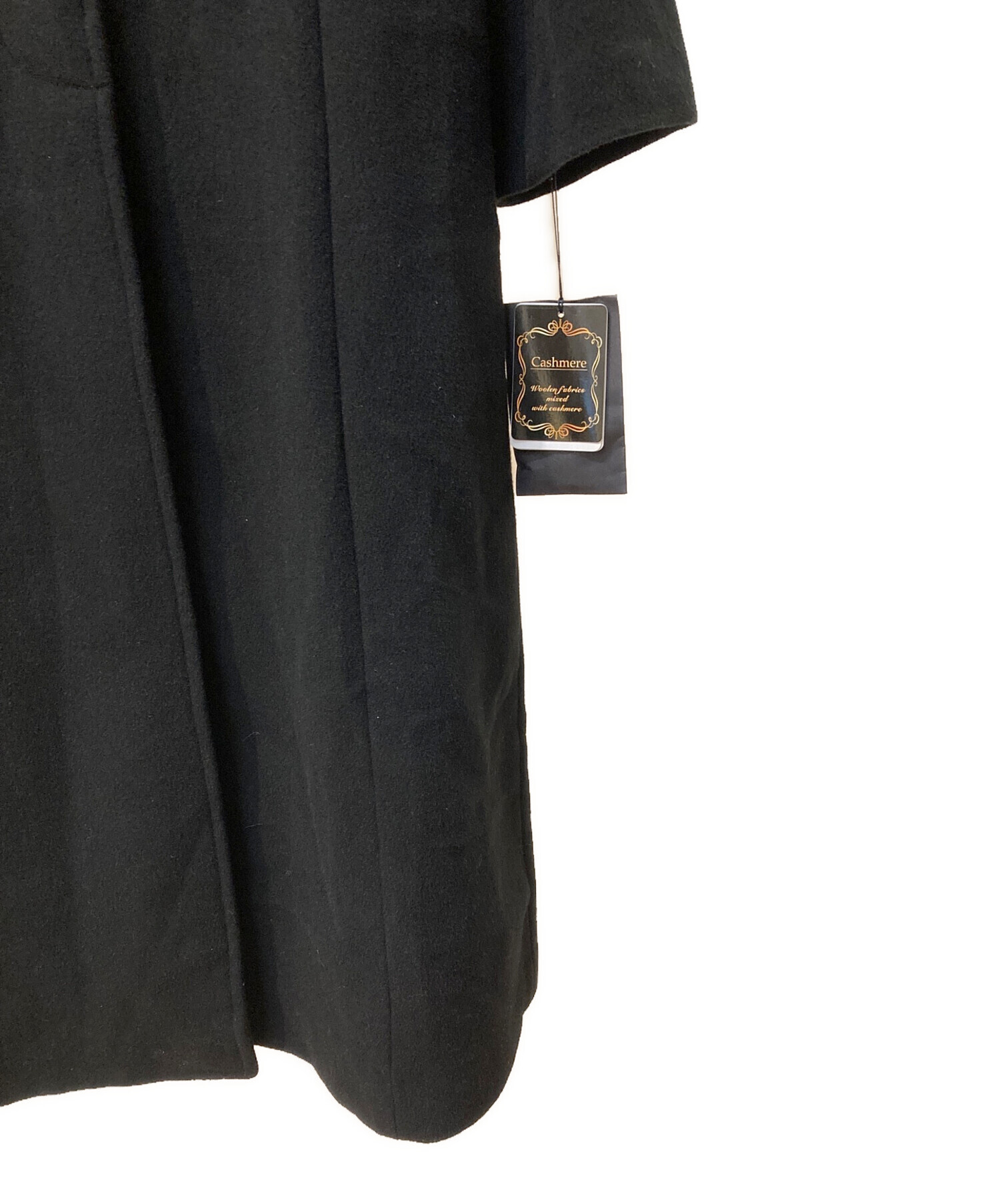 中古・古着通販】- (---) カシミヤ混ロングコート ブラック サイズ:L 