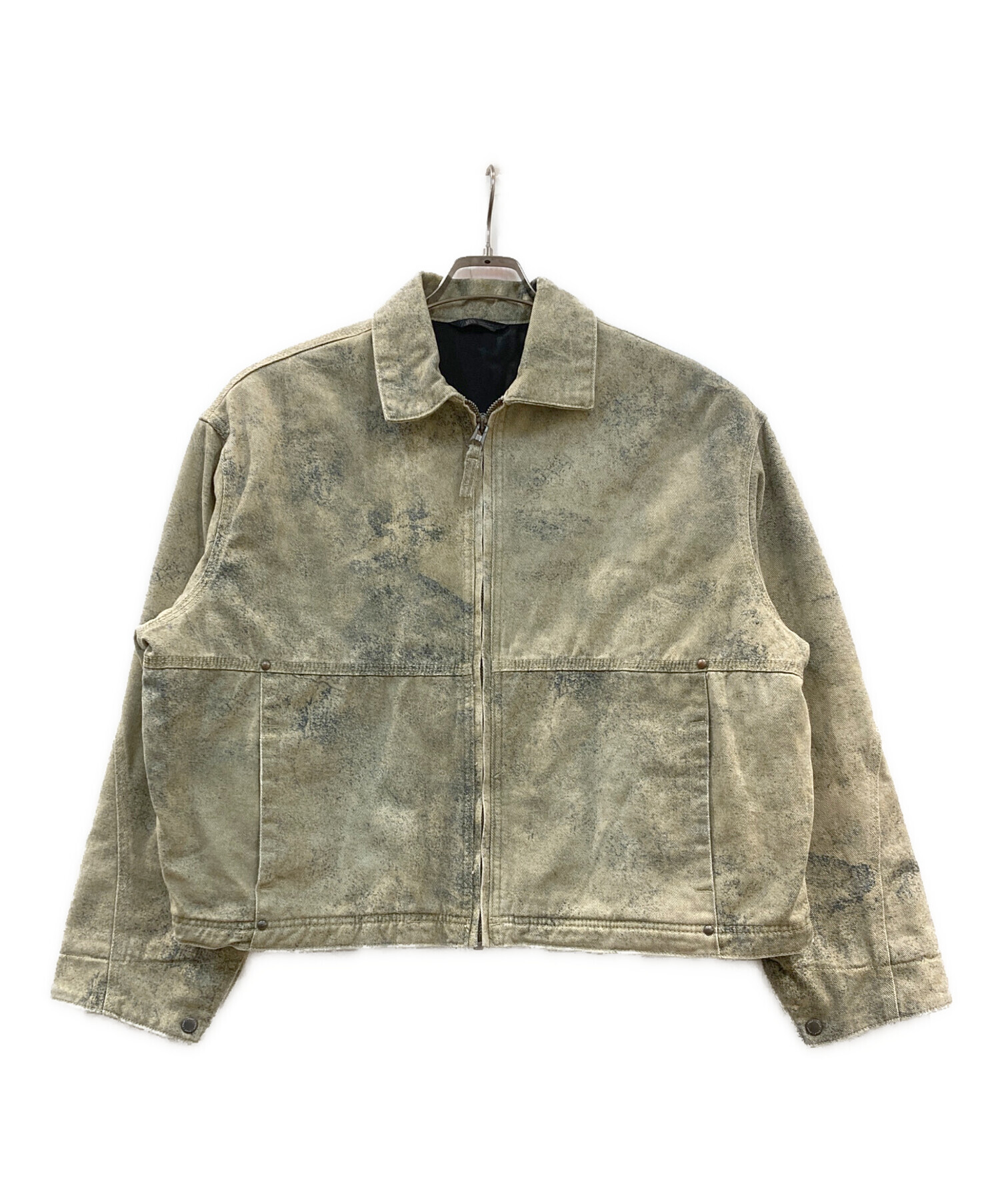 一度着用 ザラ アブストラクトプリント フェイクボア ジャケット マルチカラー 中古・古着通販】ZARA (ザラ) アブストラクトプリント柄ボクシー