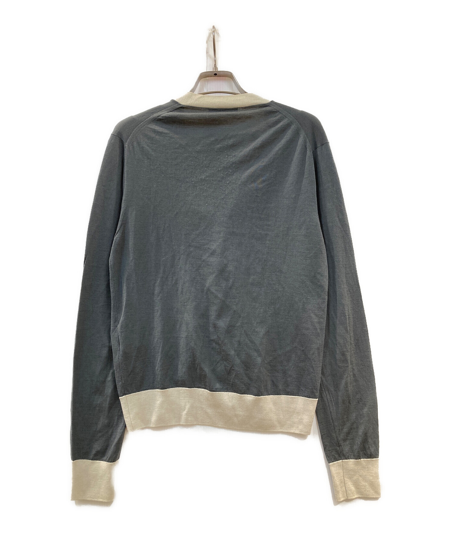 中古・古着通販】PRADA (プラダ) ウールバイカラーカーディガン グレー