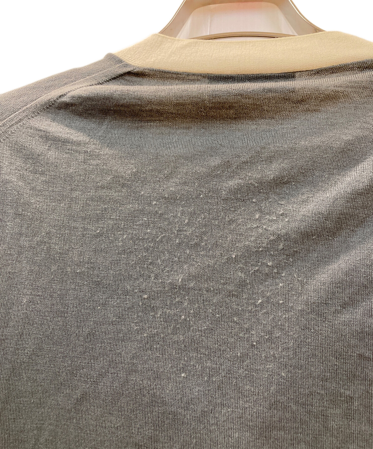 中古・古着通販】PRADA (プラダ) ウールバイカラーカーディガン グレー