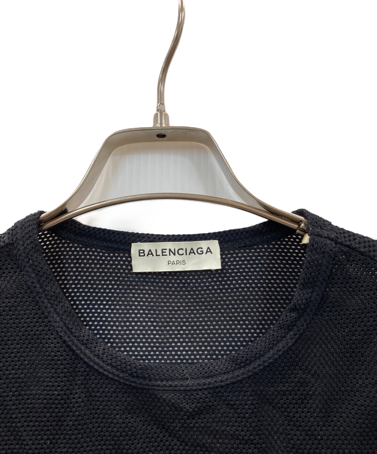 バレンシアガ　メッシュ　Tシャツ 中古・古着通販】BALENCIAGA (バレンシアガ) メッシュtシャツ ブラック
