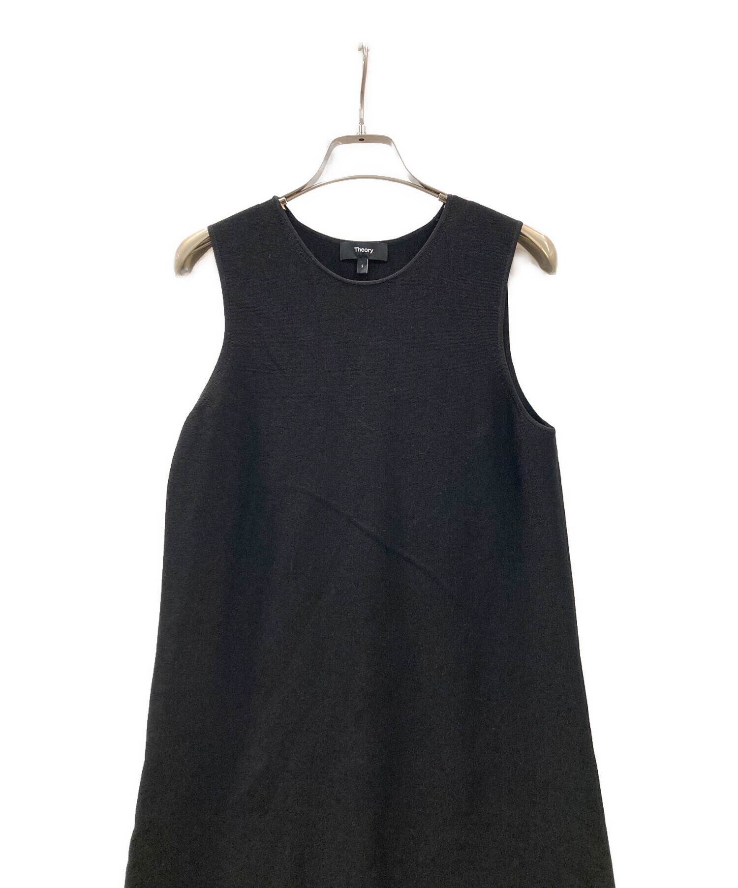 中古・古着通販】theory (セオリー) ノースリーブワンピース ブラック
