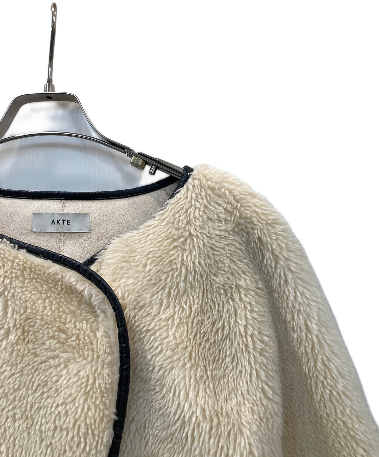 中古・古着通販】AKTE (アクテ) ロングボアコート アイボリー サイズ