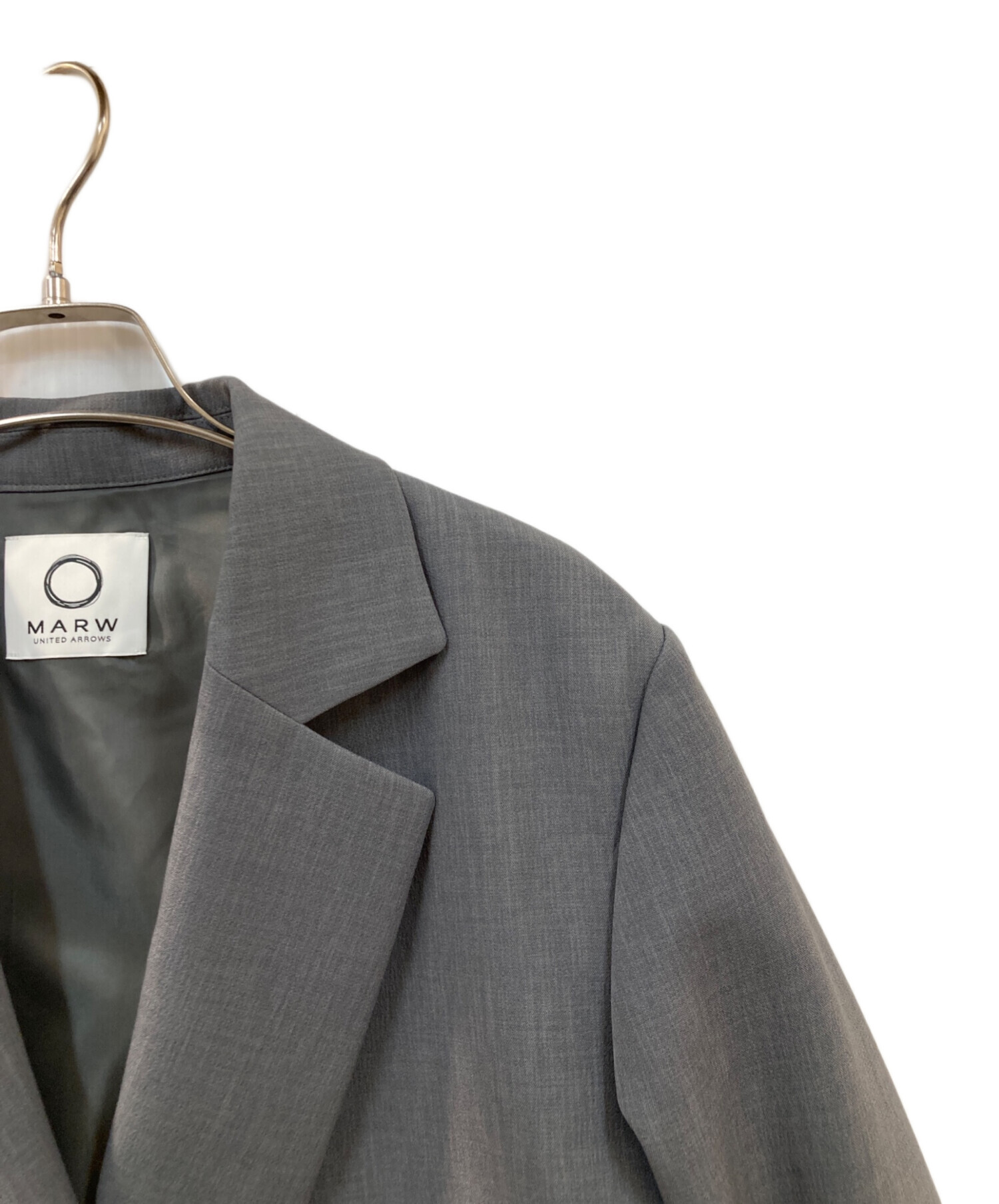 【未使用品】MARW UNITED ARROWS ノーカラージャケット グレー 中古・古着通販】MARW UNITED ARROWS (マルゥ ユナイテッドアローズ