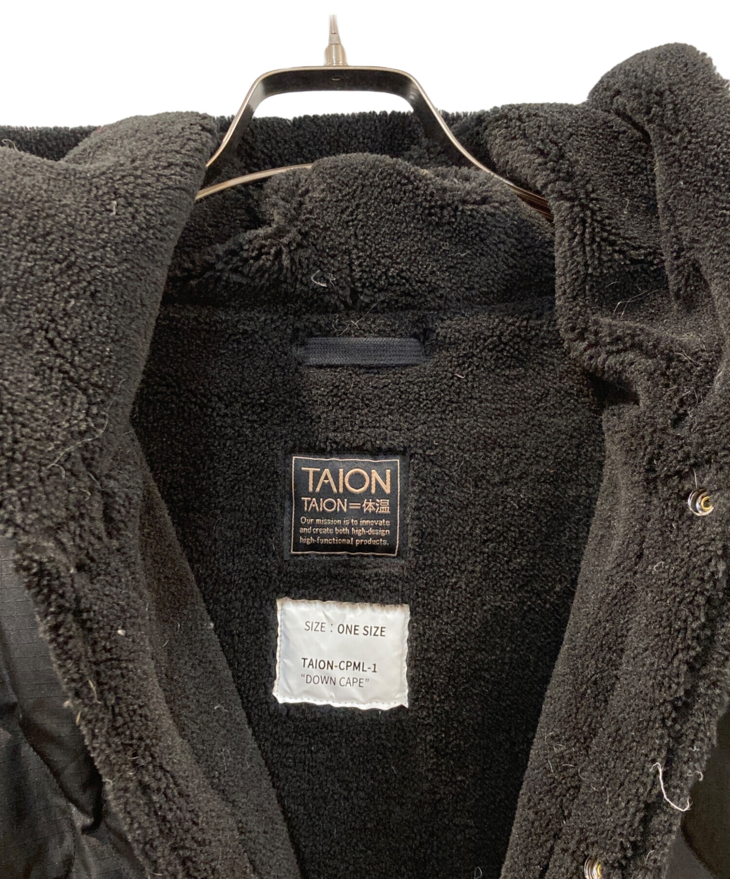 中古・古着通販】TAION (タイオン) ミリタリー ダウンケープ ブラック