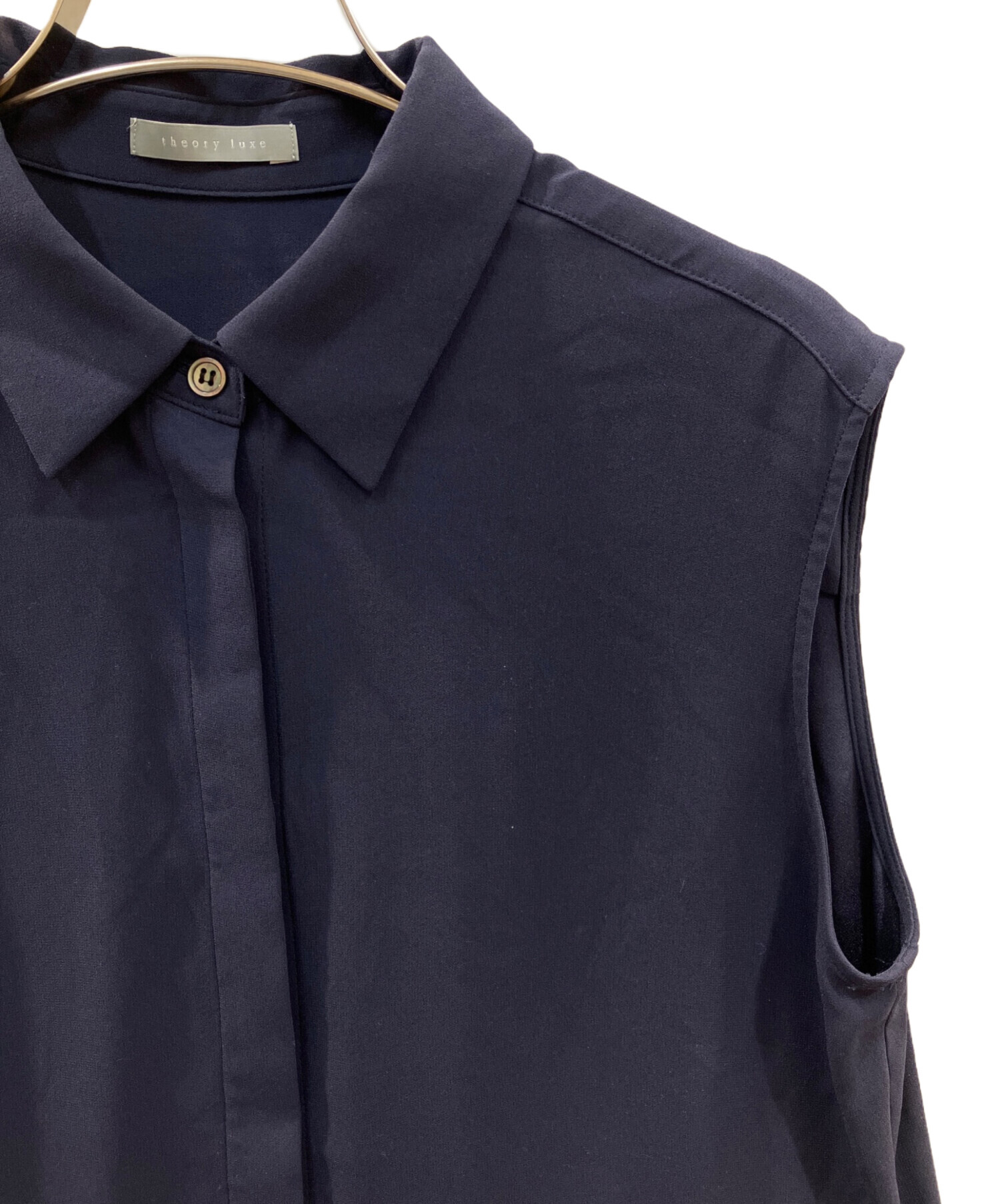 Theory セオリー ブラウス S 紺 【古着】【中古】 中古・古着通販】theory luxe (セオリーリュクス) ノースリーブ