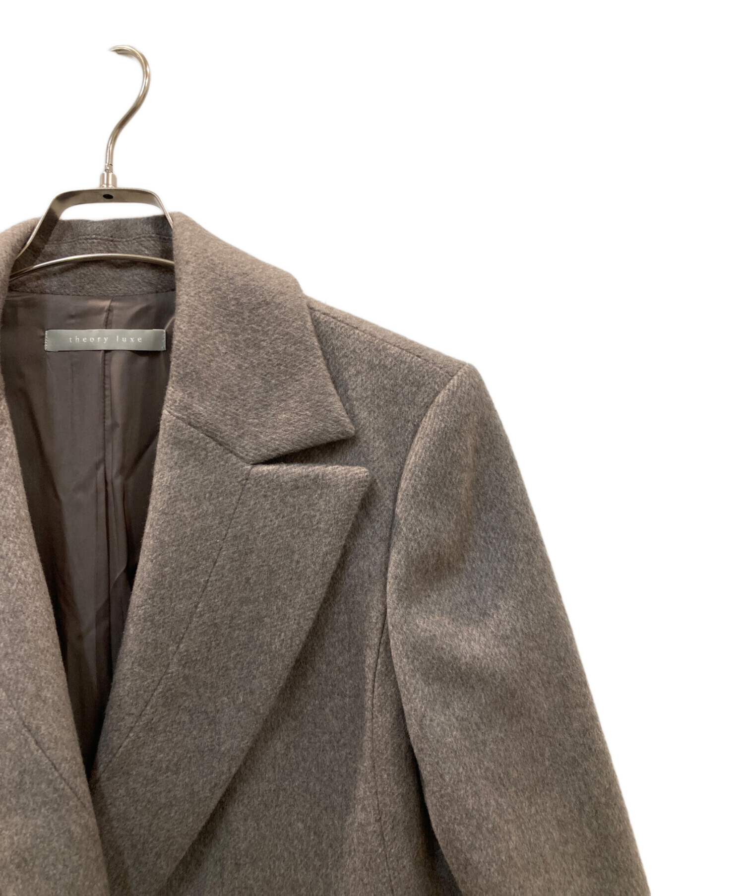 【タグ付　未使用】セオリーリュクス チェスターコート 40 ライトグレー 中古・古着通販】theory luxe (セオリーリュクス) カシミヤチェスター